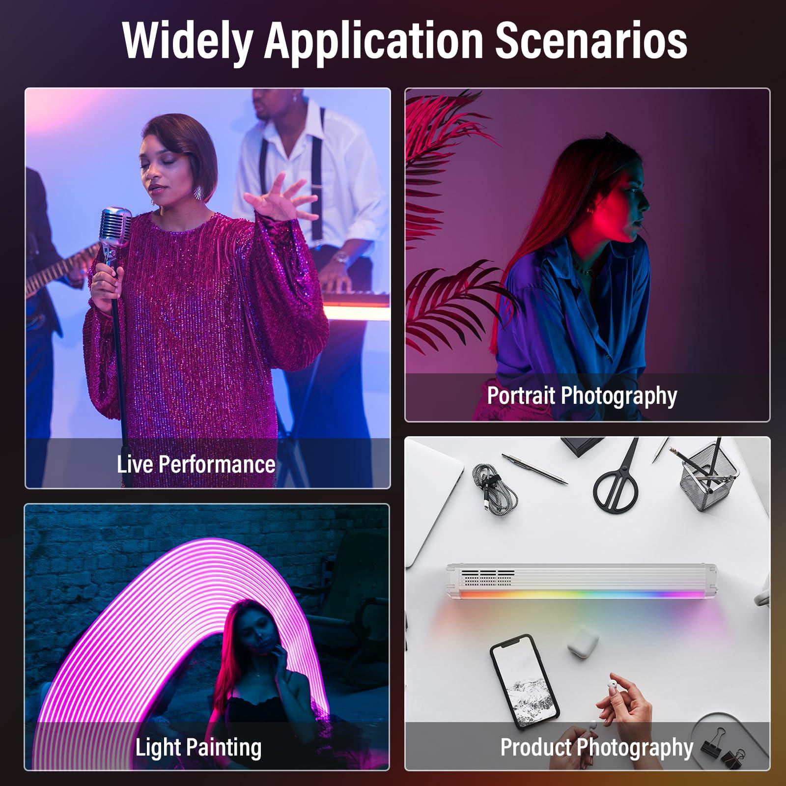 Sirui SIRUI 30W RGB LED Video Light Stick, T30 Tube Light, 2500K~7000K, 2580 lux/0.5m, TLCI 98, CRI 96, 6 Pixel Effects, 13 Light Effects, Full-Color LED Light, Reverse Charging, Magnetic Light, White