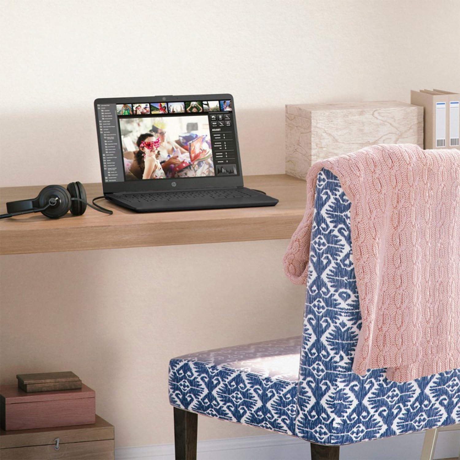 HP HP Portable Laptop, Student and Business, 14" HD Display, Intel Quad-Core N4120, 8GB DDR4 RAM, 64GB eMMC, 1 Year Office 365, Webcam, SD Card Reader, HDMI, Wi-Fi, Windows 11 Home, Black, KKE Mousepad