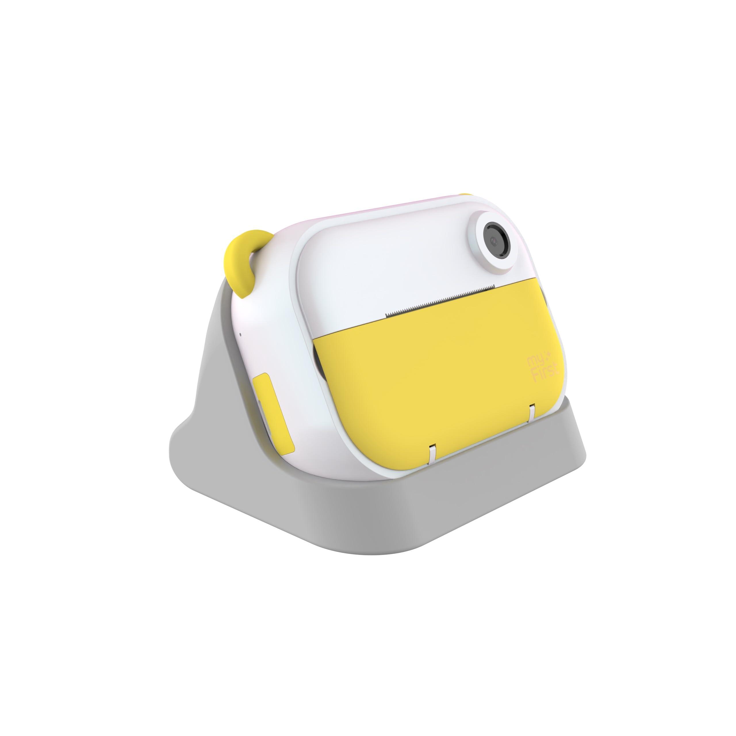 Oaxis myFirst Camera Insta Wi - Kids Digital Camera Instant Print, Label Maker, Unlimited Printing, 12MP Photos 1080P Video and Selfie Lens, Memory Card, Neck Lanyard, for Kids 3-12 (Yellow)