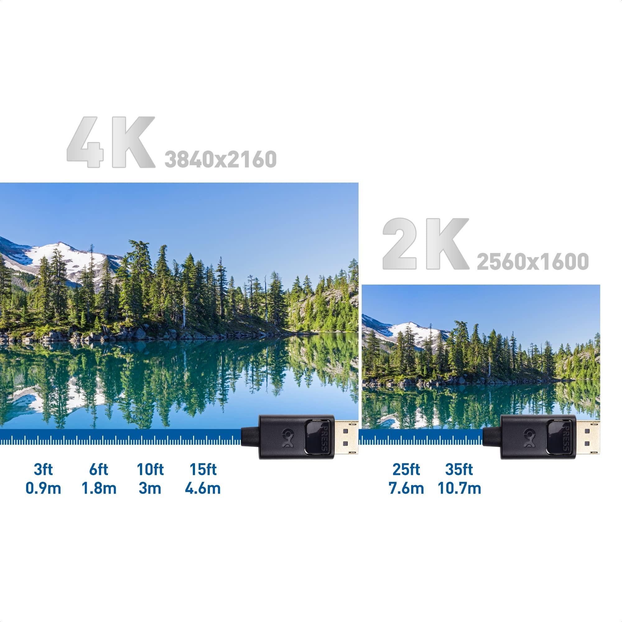 Cable Matters Cable Matters DisplayPort to DisplayPort Cable, Computer Monitor Cable 35 ft, 2K@60Hz, Display Cable, Male to Male Display Port Cable, Gold-Plated DP to DP Cable, 35 Feet