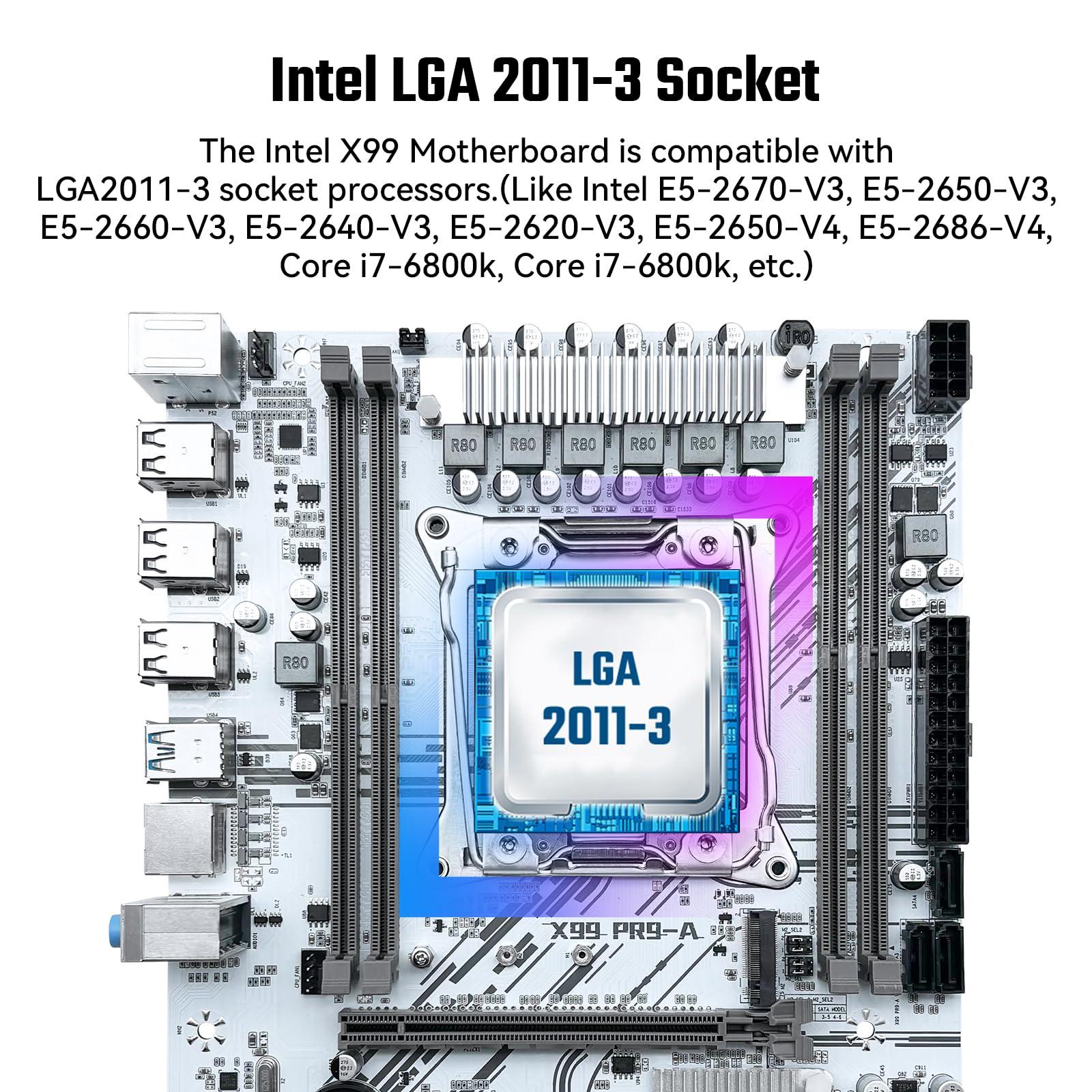 SHANGZHAOYUAN SHANGZHAOYUAN X99 PR9-A Motherboard with 16GB 2133MHz DDR4 RAM, Intel LGA 2011-3 Motherboard for Xeon E5 V3 V4 Processors (DDR4 Slot, PCIe 3.0, M.2 Protocol, SATA 3.0, USB 3.0, Gigabit LAN)