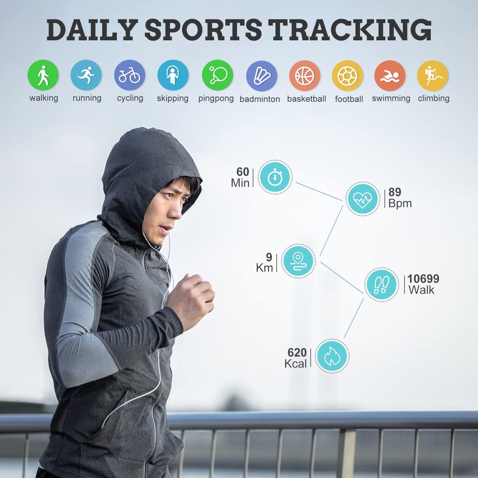 FILIEKEU FILIEKEU Men Smart Watch for Android iOS, Bluetooth Calls Voice Chat with Heart Rate/Sleep Monitor Fitness Tracker, 1.3\" Full Touch Screen IP67 Waterproof Stainless Steel Activity Tracker for Men