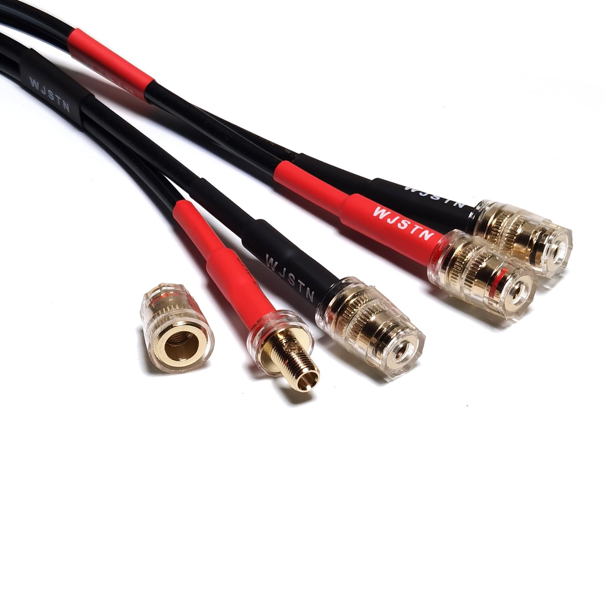 WJSTN WJSTN Speaker Cable with Banana Plug and Jack Connectors, Flex pin Banana Plugs to 4mm Banana Jack Female,Banana Plug Multifunctional Adapter for Amplifier Speaker Wires Sound Systems 2Pack (1Feet)