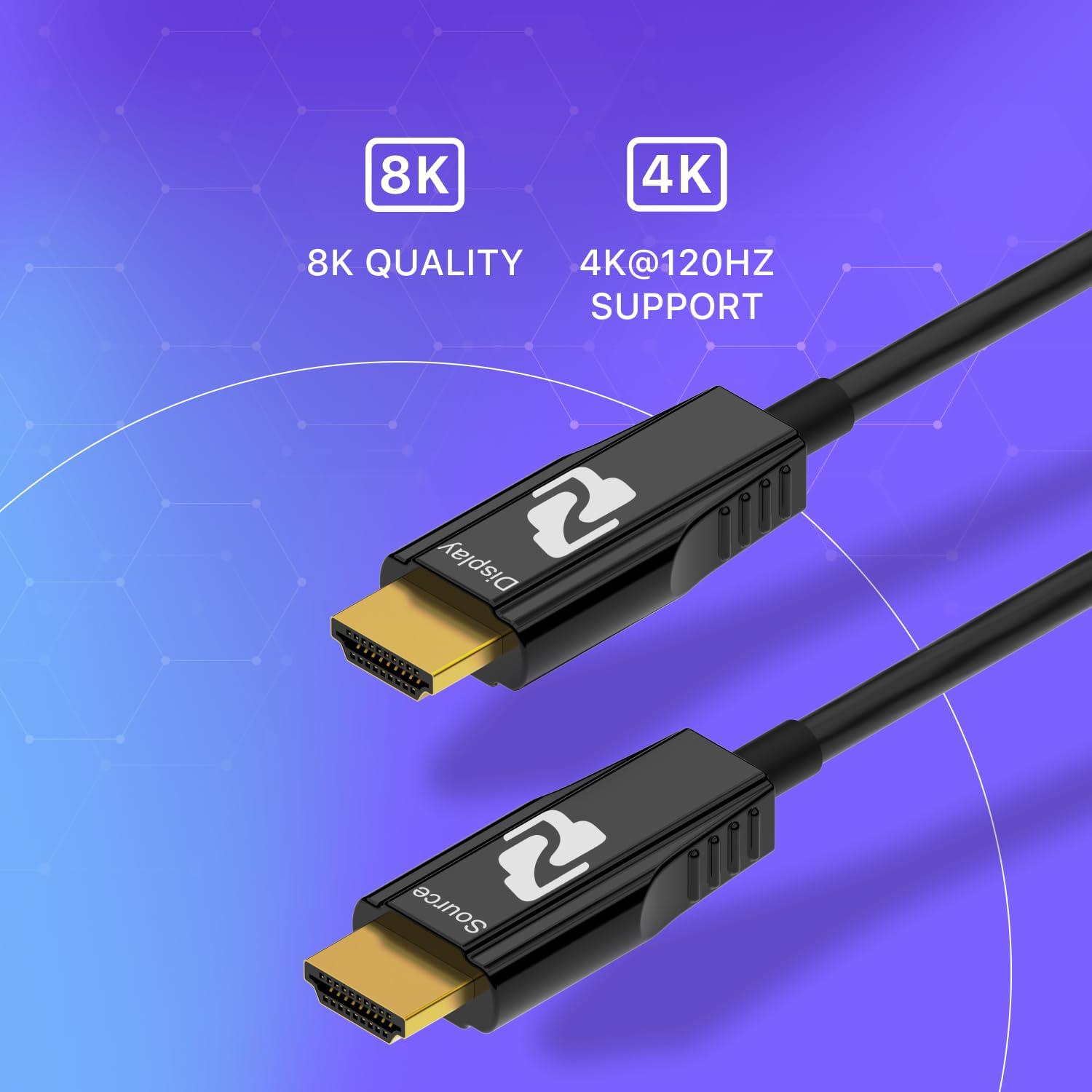BZB GEAR BZB GEAR 8K Ultra HD HDMI 2.1 48Gbps Active Optical Cable - 10m/33ft - BG-CAB-H21A10