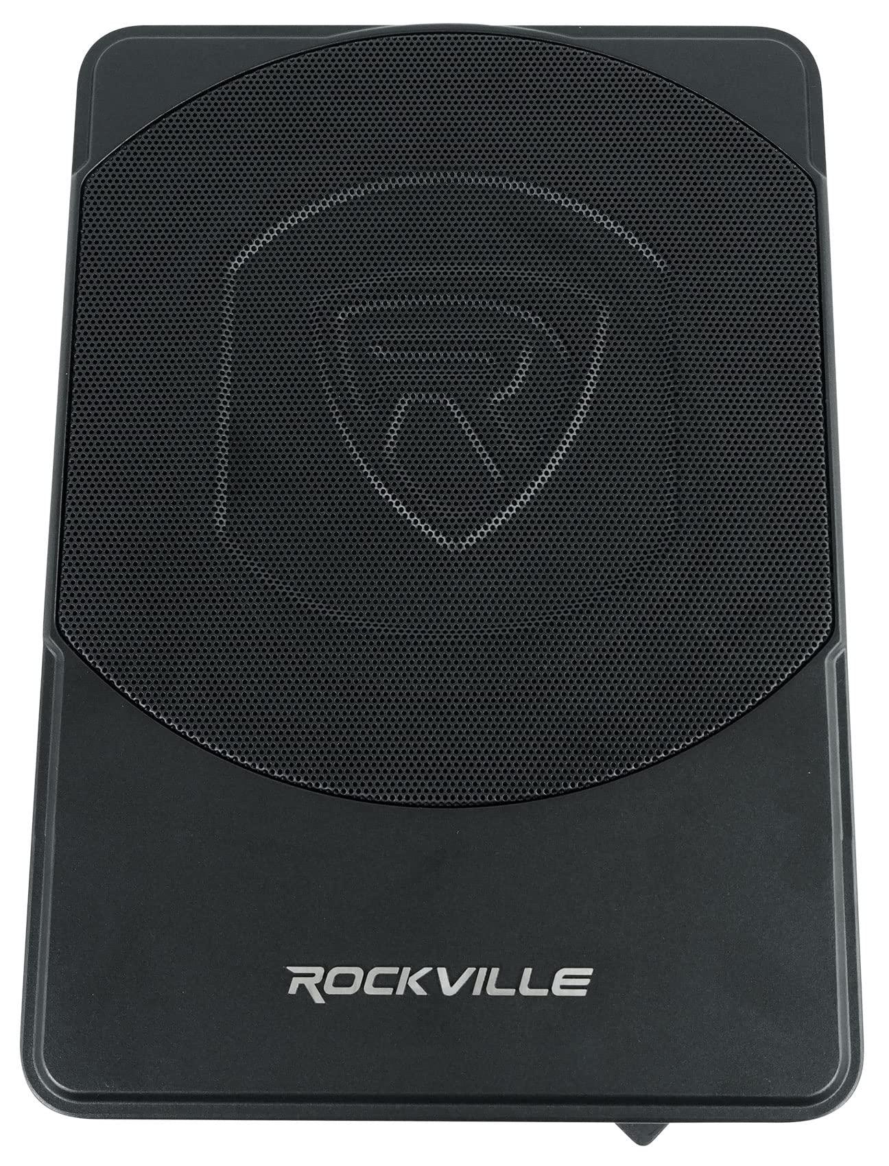 Rockville Rockville SS10P 10" 800w Slim Under-Seat Active Powered Car/Truck Subwoofer Sub Bundle RWK81 8 Gauge Complete Amp Installation Wire Kit