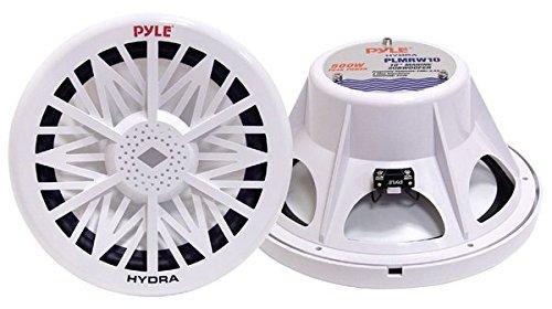 Pyle Pyle PLMRW8 8-Inch Outdoor Marine Audio Subwoofer - 400 Watt Single White Waterproof Bass Loud Speaker For Marine Stereo Sound System, Under Helm or Box Case Mount in Small Boat, Water Vehicle