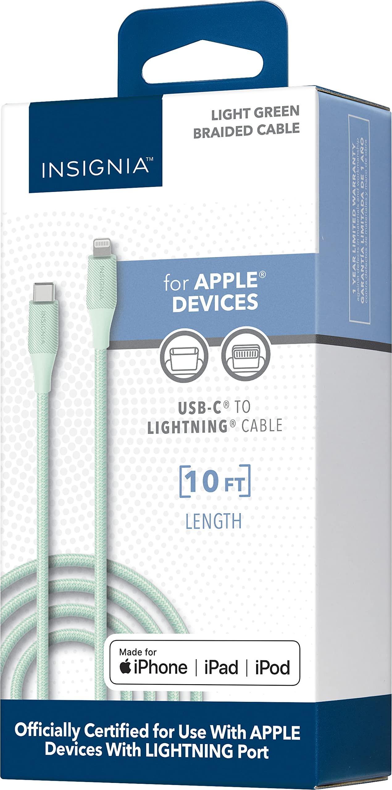 INSIGNIA Insignia - 10' Lightning to USB-C Charge-and-Sync Cable - Green