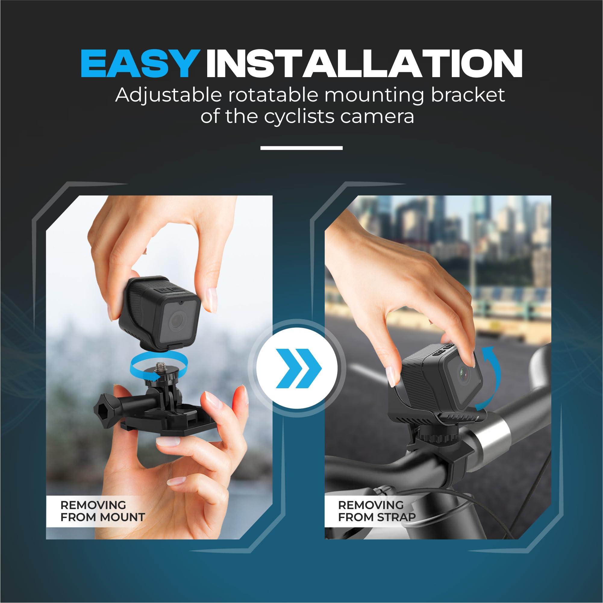 TIROL SUPPLIES TIROL SUPPLIES Bike Camera with 170 Wide Angle, HD 1080P Mini Sport Camera, Loop & Emergency Recording, Bicycle, Outdoor Sports, USB Rechargeable & Portable Action Camera, 1.2 oz (41g)