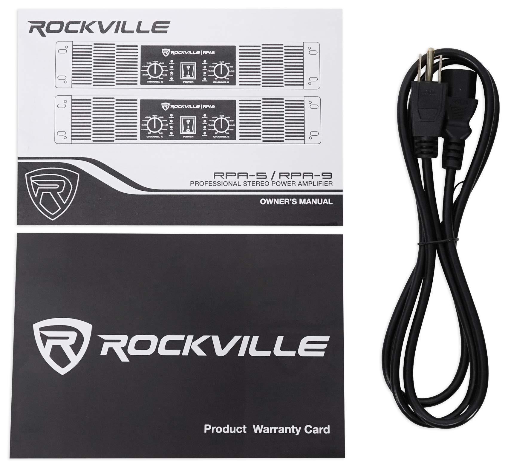 Rockville Rockville RPA5 1000W Peak / 400W RMS 2-Channel Power Amplifier, Rack Mountable - Perfect for Live Sound, Pro Audio, DJs