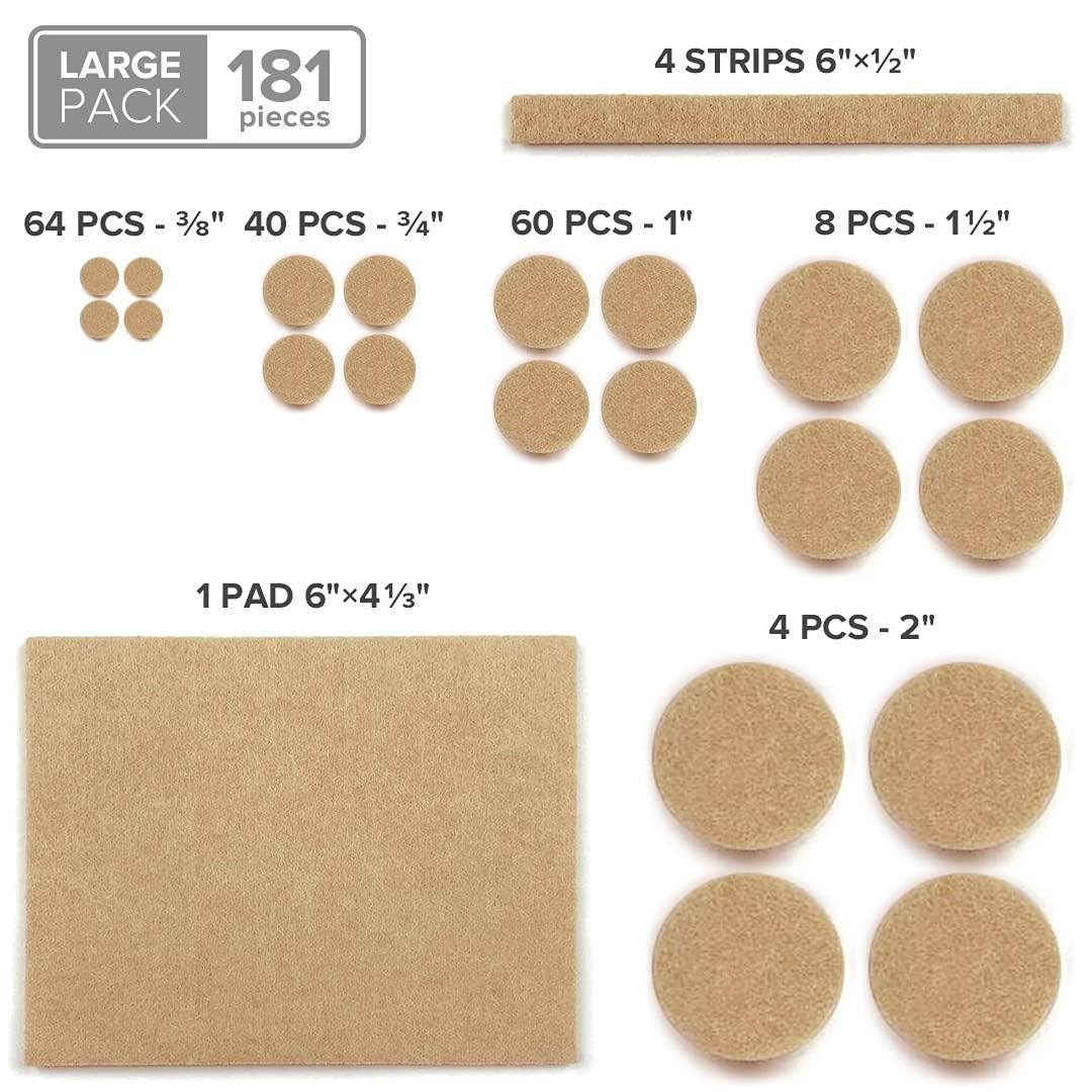 X-Protector Felt Furniture Pads X-PROTECTOR 181 PCS Premium Furniture Pads - Felt Pads Furniture Feet Best Wood Floor Protectors - Protect Your Hardwood & Laminate Flooring!