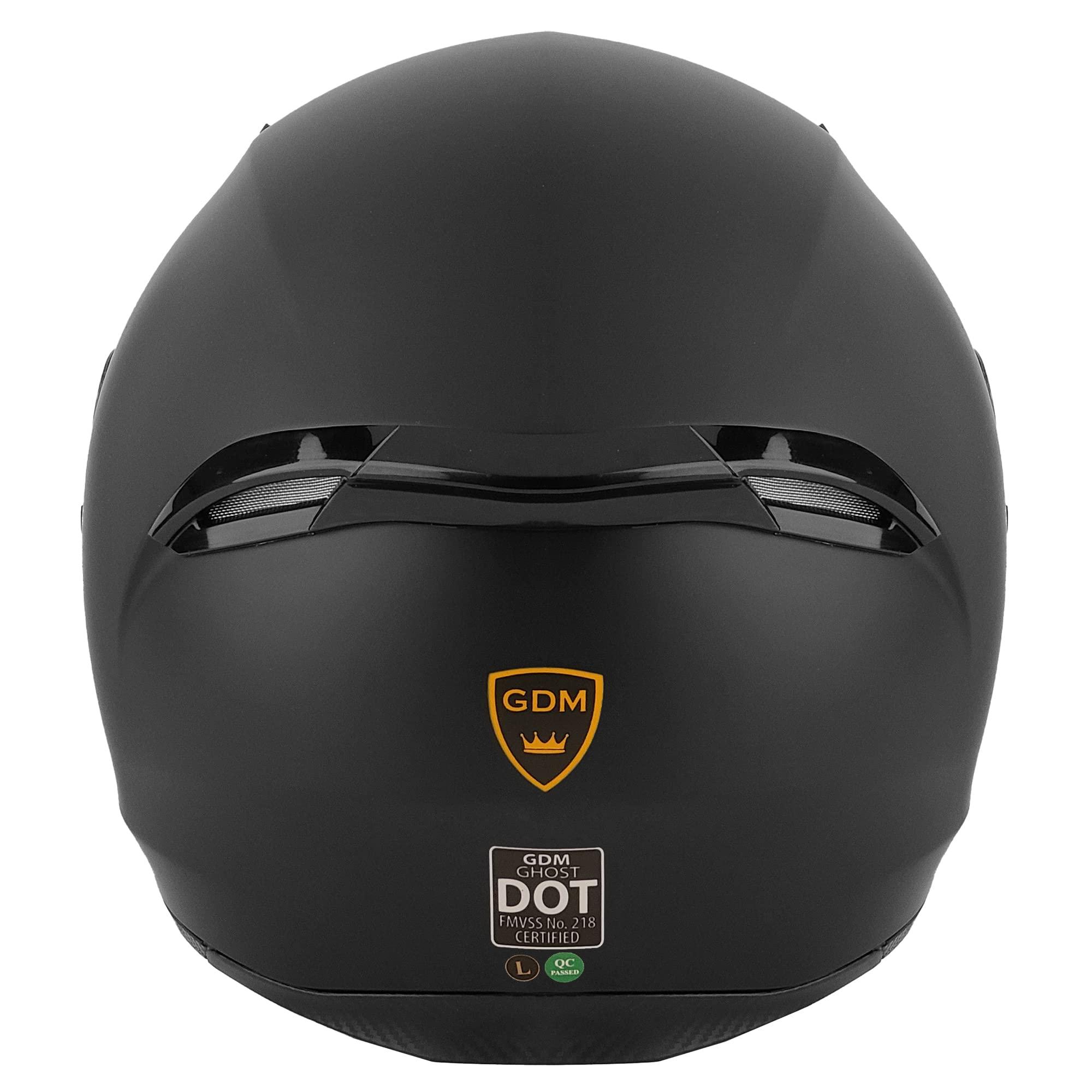 GDM GDM Motorcycle Helmet with Bluetooth Headset - Large (Matte Black, with Clear & Iridium Shields)