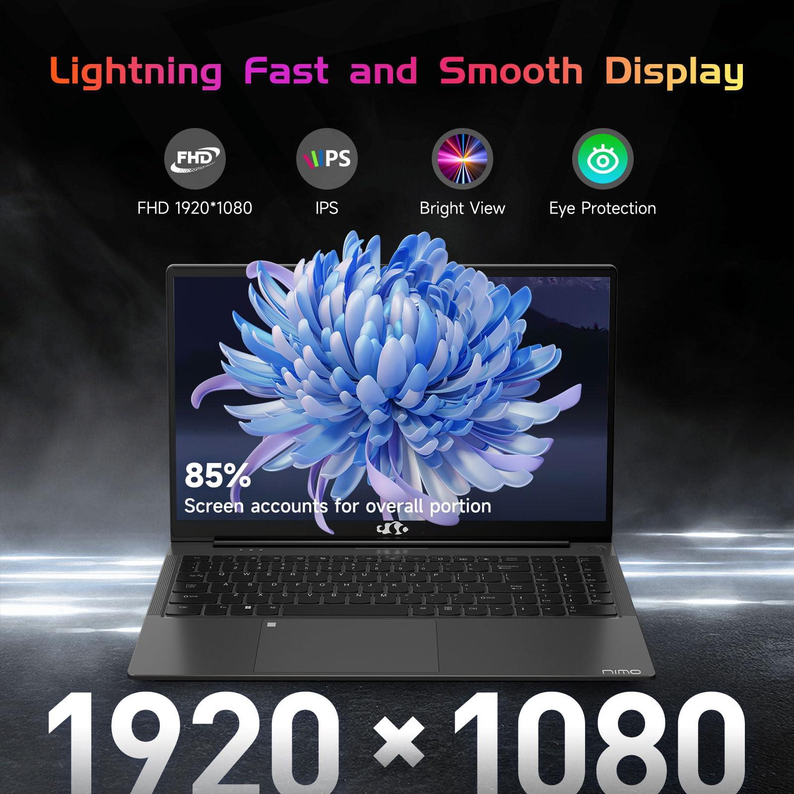 Ghost Manta Ghost Manta 15.6 FHD Student Laptop, 16GB RAM, 1TB SSD, Intel Pentium Quad-Core N100(Beat to i3-1115G4, Up to 3.4GHz), 2 Years Warranty, 90 Days Return, Backlit Keyboard, Type-C 65W Charger, Gray