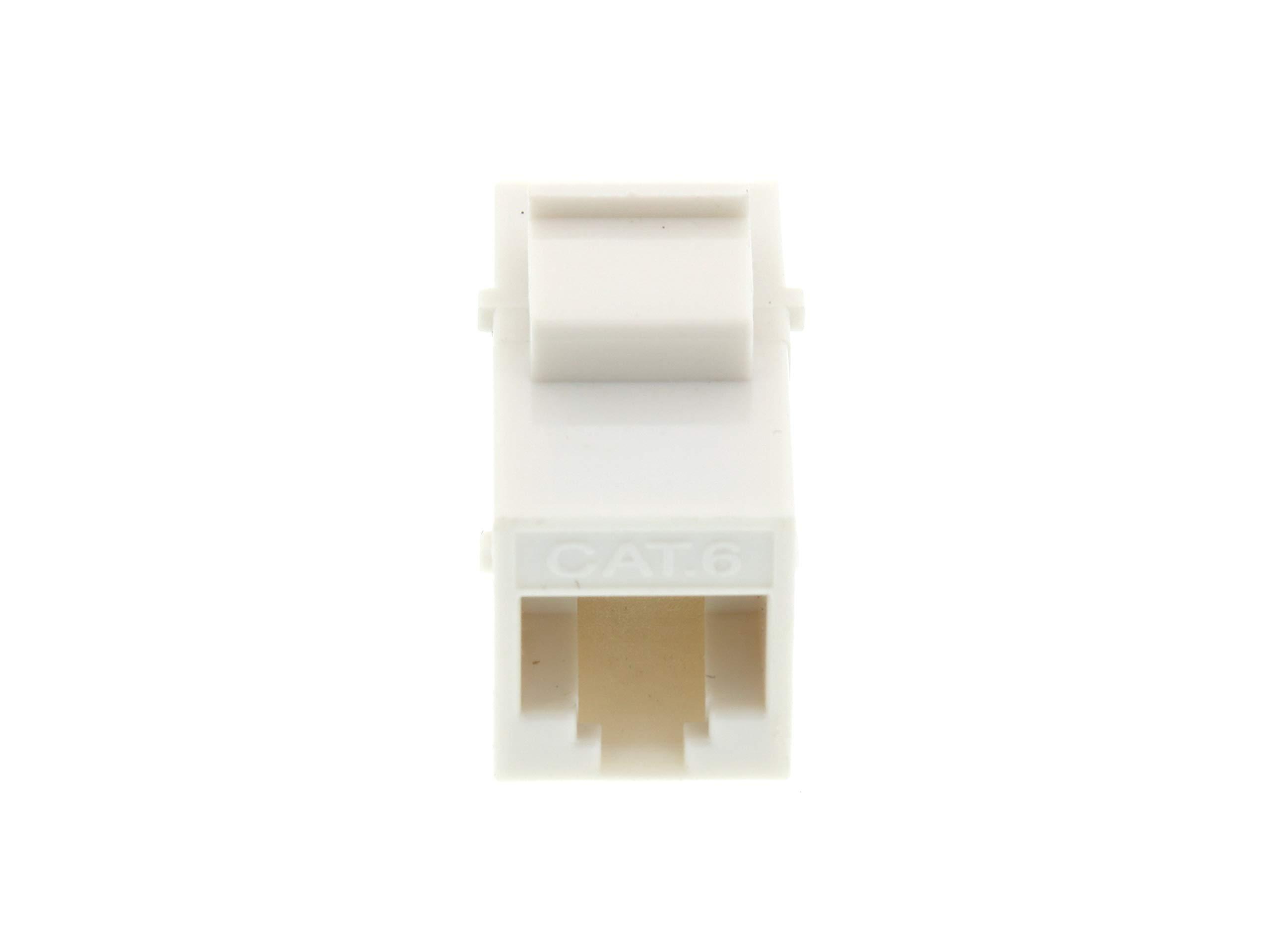 Networx Networx White Cat6 RJ45 Feed Through Panel Mount Keystone Coupler