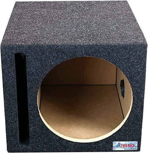 Atrend Bbox Single Vented 15 Inch Subwoofer Enclosure - SPL Audio Tuned Single Vented Car Subwoofer Boxes & Enclosures - Premium Subwoofer Box Improves Audio Quality, Sound & Bass - Nickel Finish Terminals
