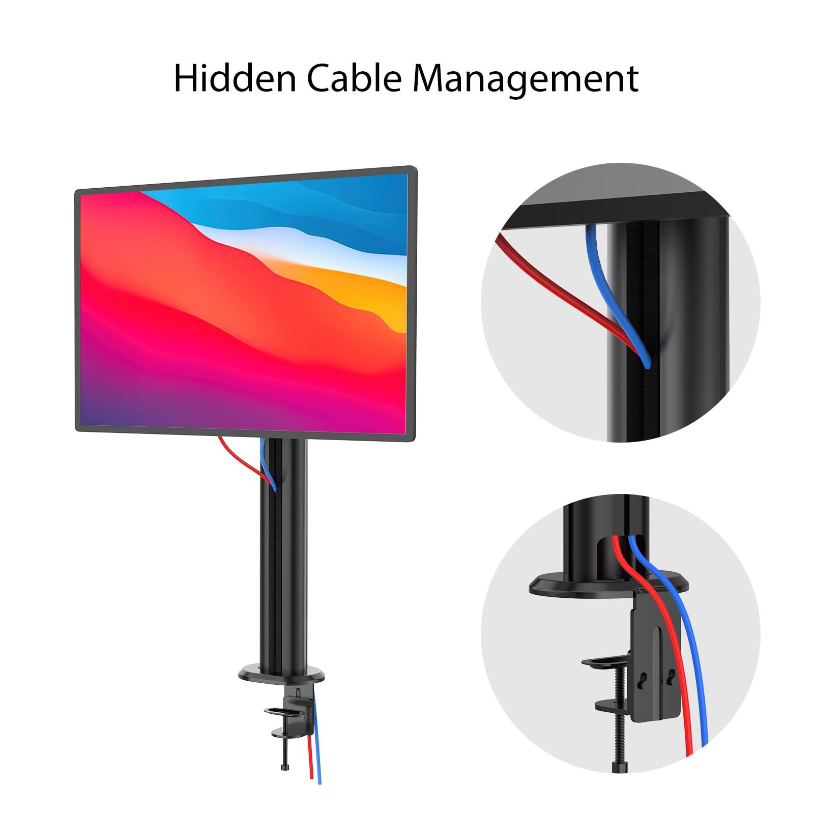 BEWISER BEWISER Dual Monitor Stand Desk Mount- Vertical Heavy Duty Monitor Riser Fits Two 17 to 49 Inch Screen with Swivel, Tilt, Height Adjustable,weight capacity up to 33 lbsBL200-B