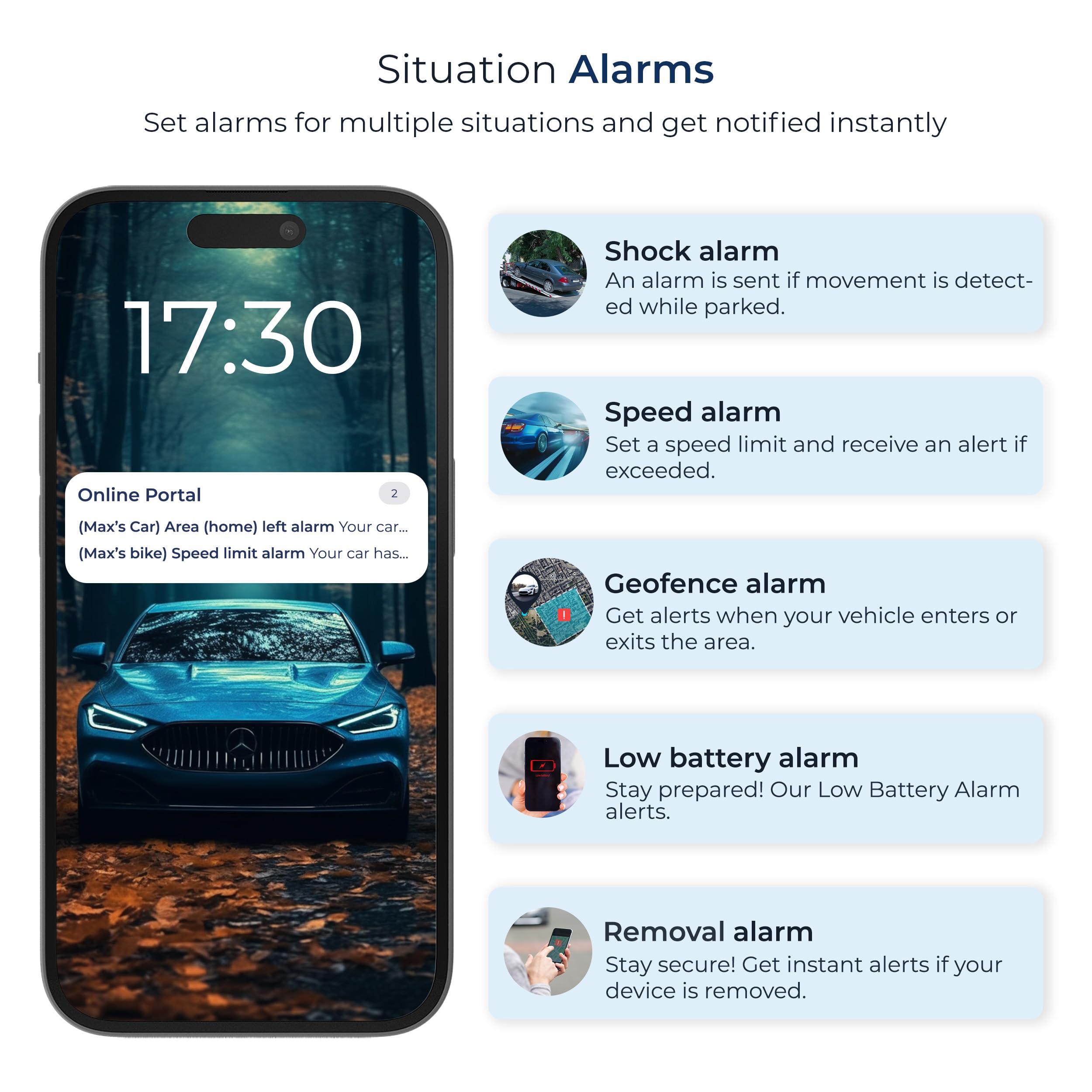 Salind GPS SALIND GPS Magnetic, up to 180 Days Battery - Car GPS Tracker for Vehicles, Motorcycles & Trucks, Car Tracker Device with Strong Built-in Magnet, Robust & Splash Proof - Real Time Car Tracking Device
