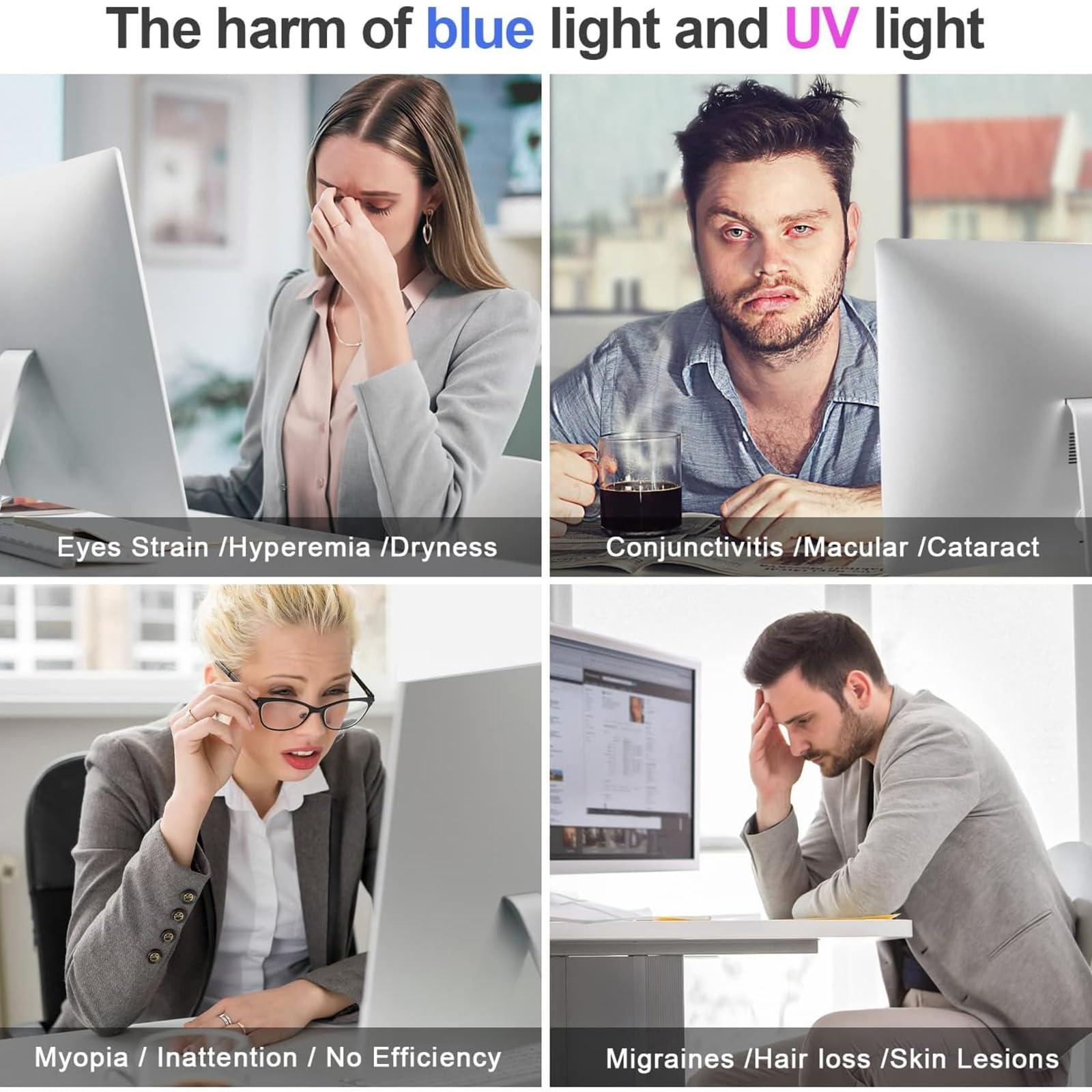 SINBAISHUNYYT SINBAISHUNYYT 23-24 inch Blue Light Screen Protector for Computer Screen Blue Light Blocker, Blue Light Computer Screen Cover for 23, 23.6, 23.8, 24 inch Diagonal Widescreen Monitor Frame