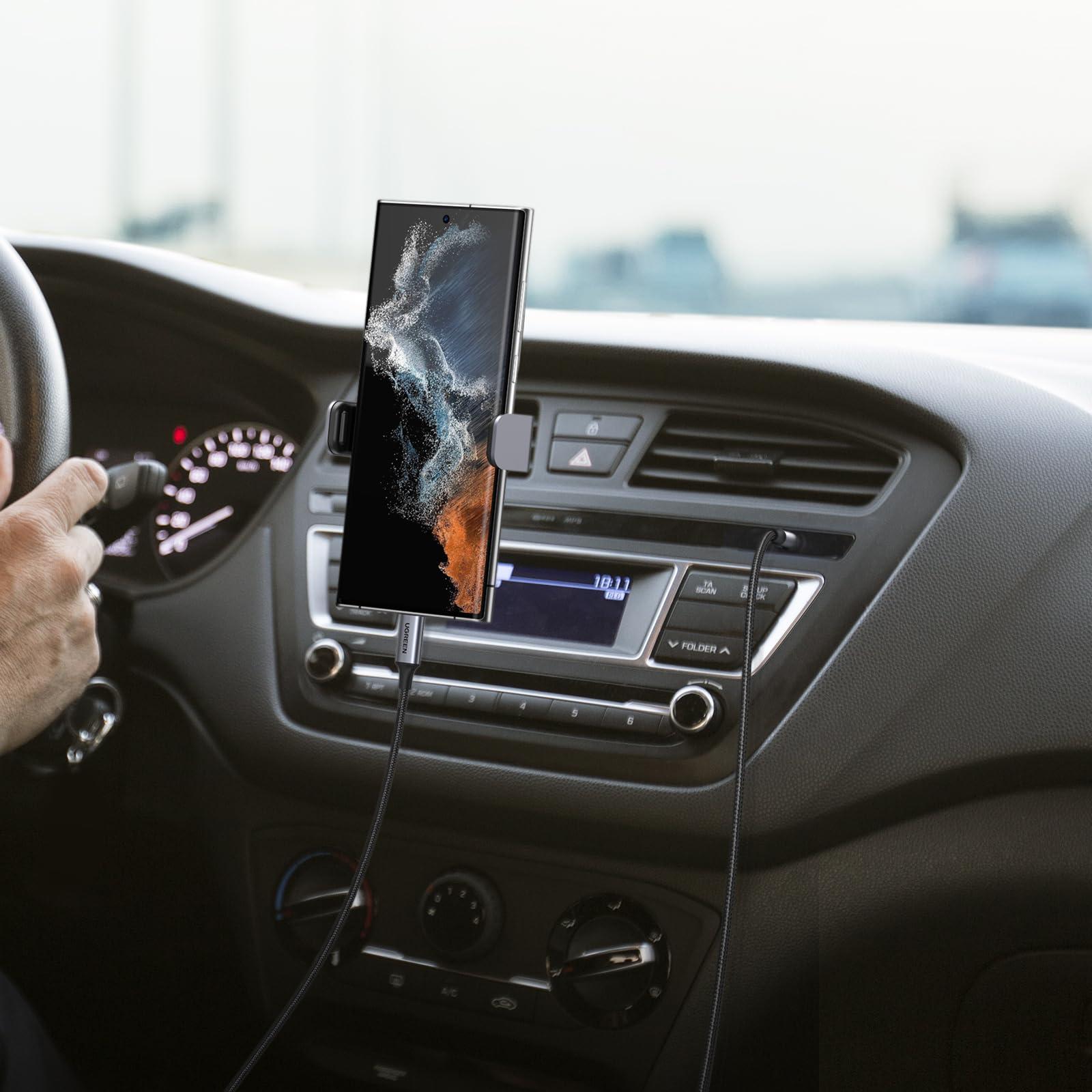 UGREEN UGREEN Aux to USB C Type C to 3.5mm Audio Adapter Hi-Fi Stereo Cord Headphone Male Car Auxiliary Cable Compatible with iPhone 16 15 Pro Max Plus, Galaxy S25 S24 Ultra iPad Pixel 9, Grey, 3.3FT