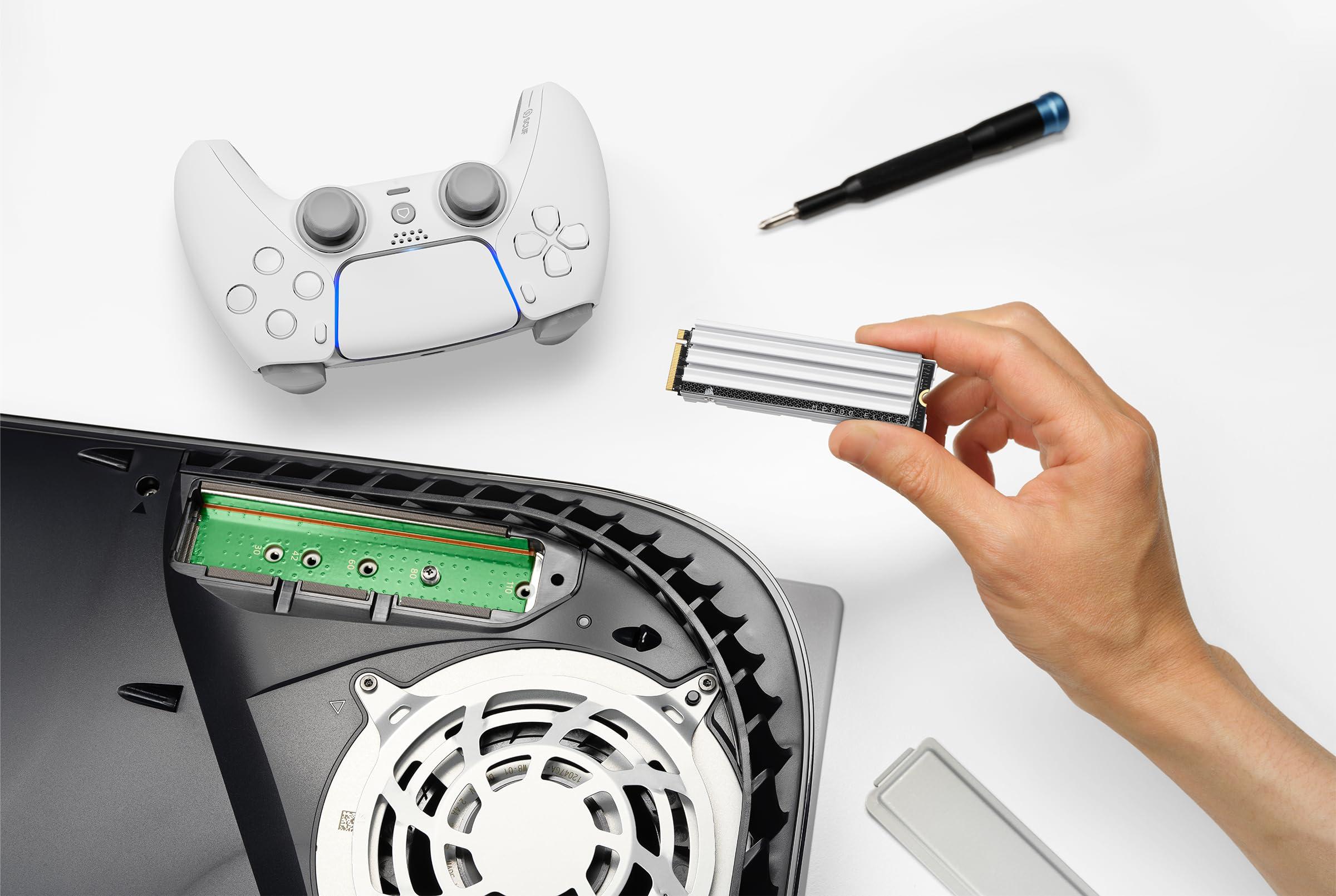 Corsair Corsair MP600 Elite 2TB M.2 PCIe Gen4 x4 NVMe SSD Optimized for PS5 Included Heatsink M.2 2280 Up to 7,000MB/sec Sequential Read High-Density 3D TLC NAND White