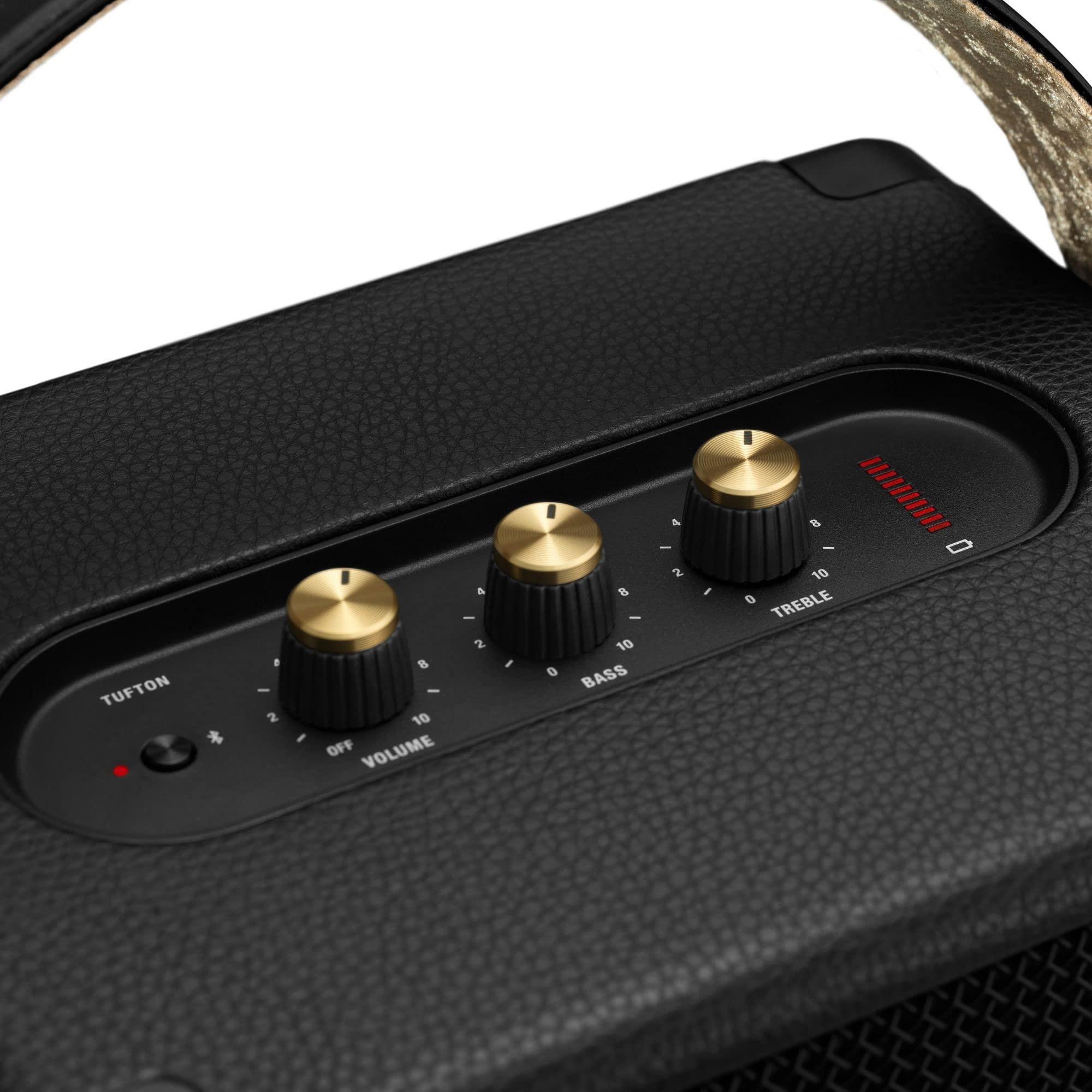 Marshall Marshall Tufton Portable Bluetooth Speaker, Black & Brass & Motif True Wireless Noise Canceling Headphones, Black