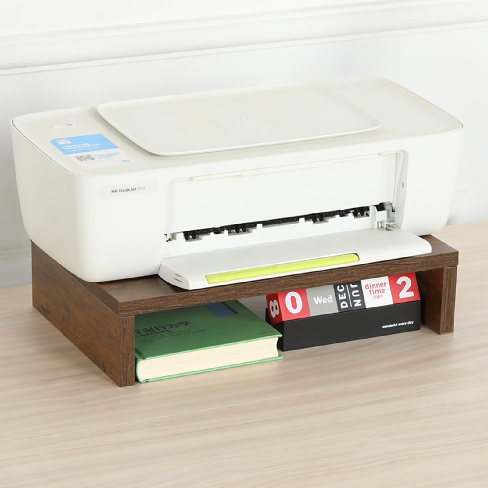 TEAMIX TEAMIX 14.2 inch Monitor Stand Riser, Rustic Brown Wood Monitor Riser with Storage for Desk Small Monitor Stand TV/Screen/PC/Laptop Riser Computer Stand Desktop Shelf (Brown-14.2 inch)