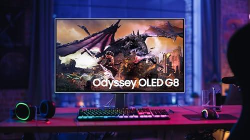 Samsung Samsung 32" Odyssey OLED G8 (G80SD) Series 4K UHD Smart Gaming Monitor w QD-OLED, 240Hz 0.03ms, G-Sync Compatible, Glare-Free Display, Sleek Metal Design, LS32DG800SNXZA, 3 Yr Warranty