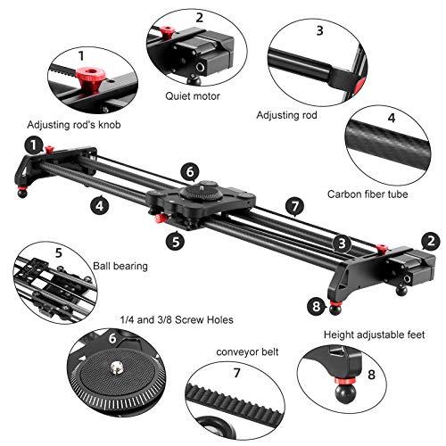 GVM Great Video Maker GVM Motorized Camera Slider, 48"/120CM Carbon Fiber Camera Slider with Time-Lapse Photography, Automatic Round Trip, Tracking Shooting and 120 Degree Panoramic Shooting, with Remote Controller