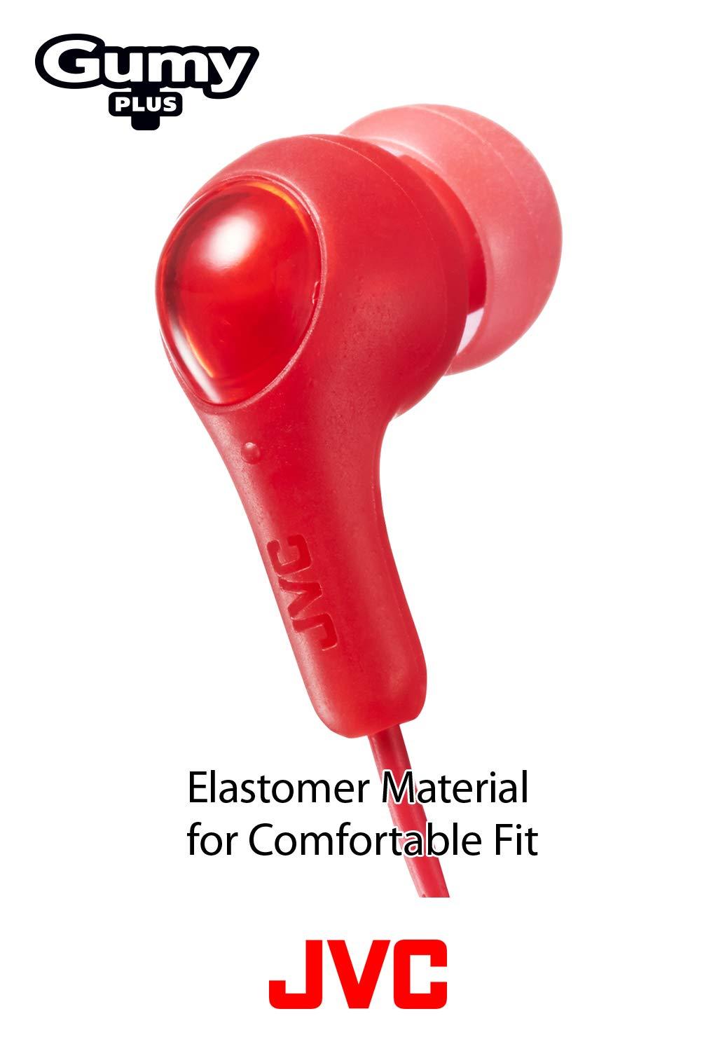 JVC JVC Gumy in Ear Earbud Headphones, Powerful Sound, Comfortable and Secure Fit, Silicone Ear Pieces S/M/L - HAFX7P Pink, 1 Count (Pack of 1)