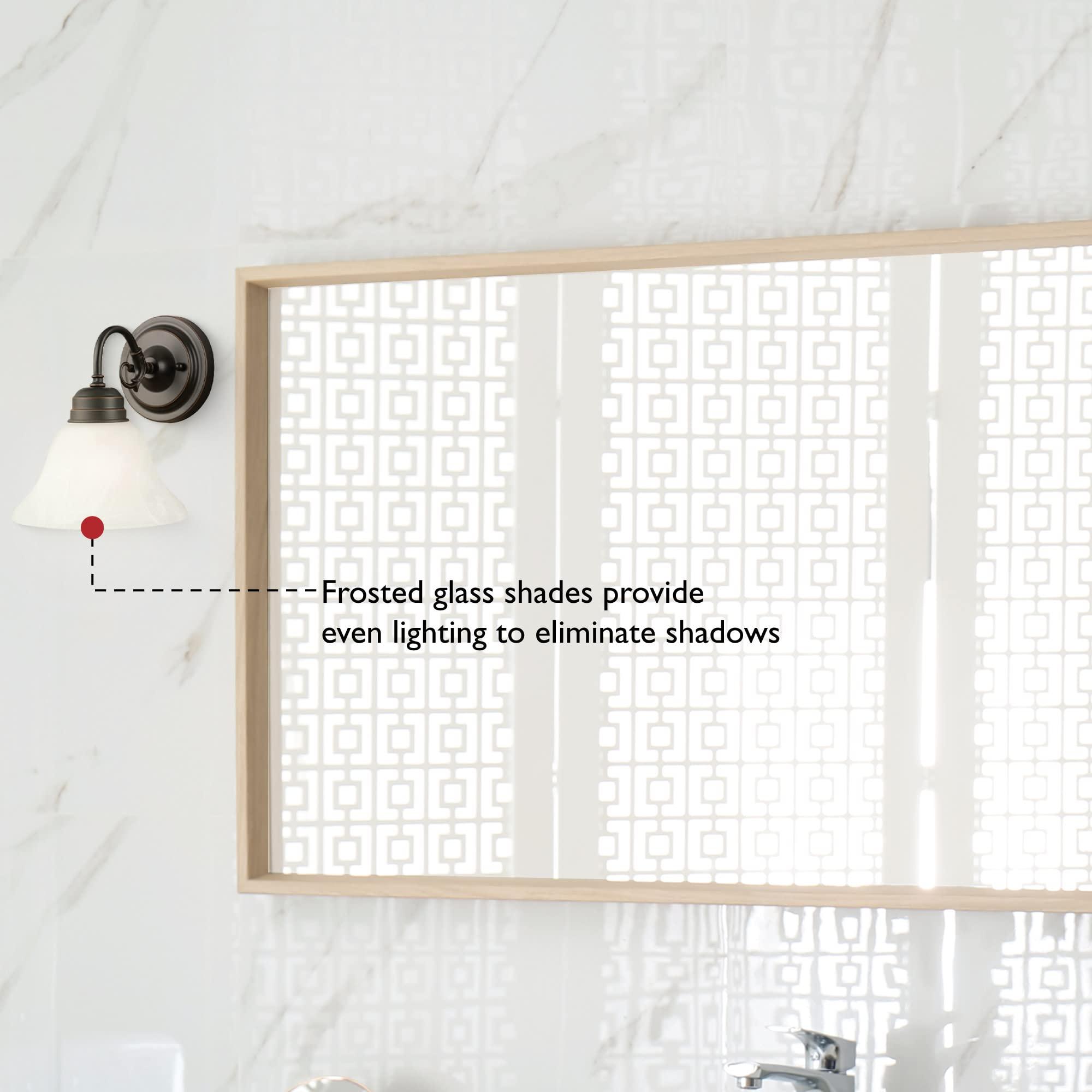 Design House Design House 514497 Millbridge Wall Traditional 1 Indoor Dimmable Light with Alabaster Glass for Bathroom Hallway Foyer, Oil Rubbed Bronze