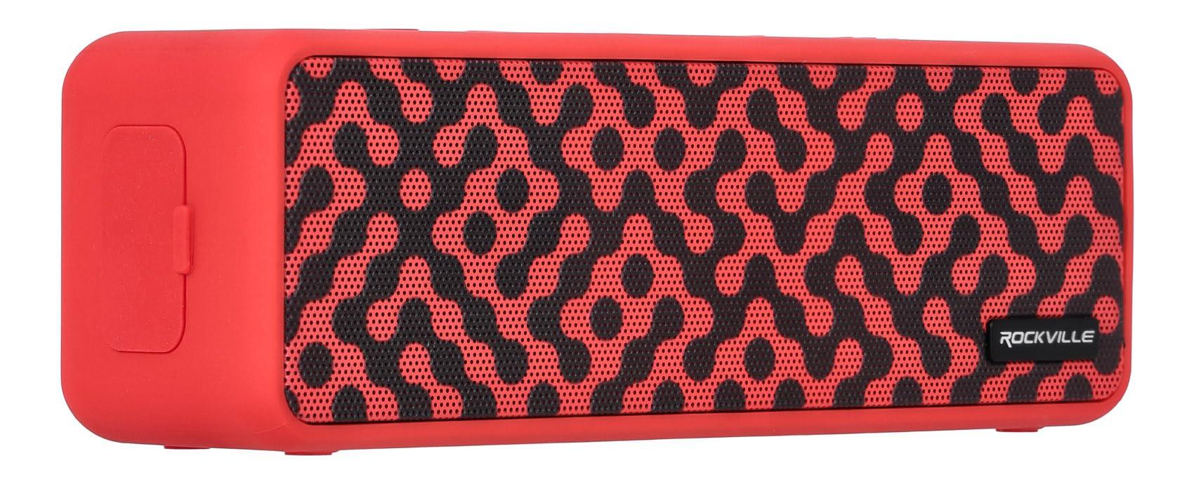 Rockville Rockville Faze Portable Bluetooth Speaker TWS Wireless Link 36 Hour Battery, Red