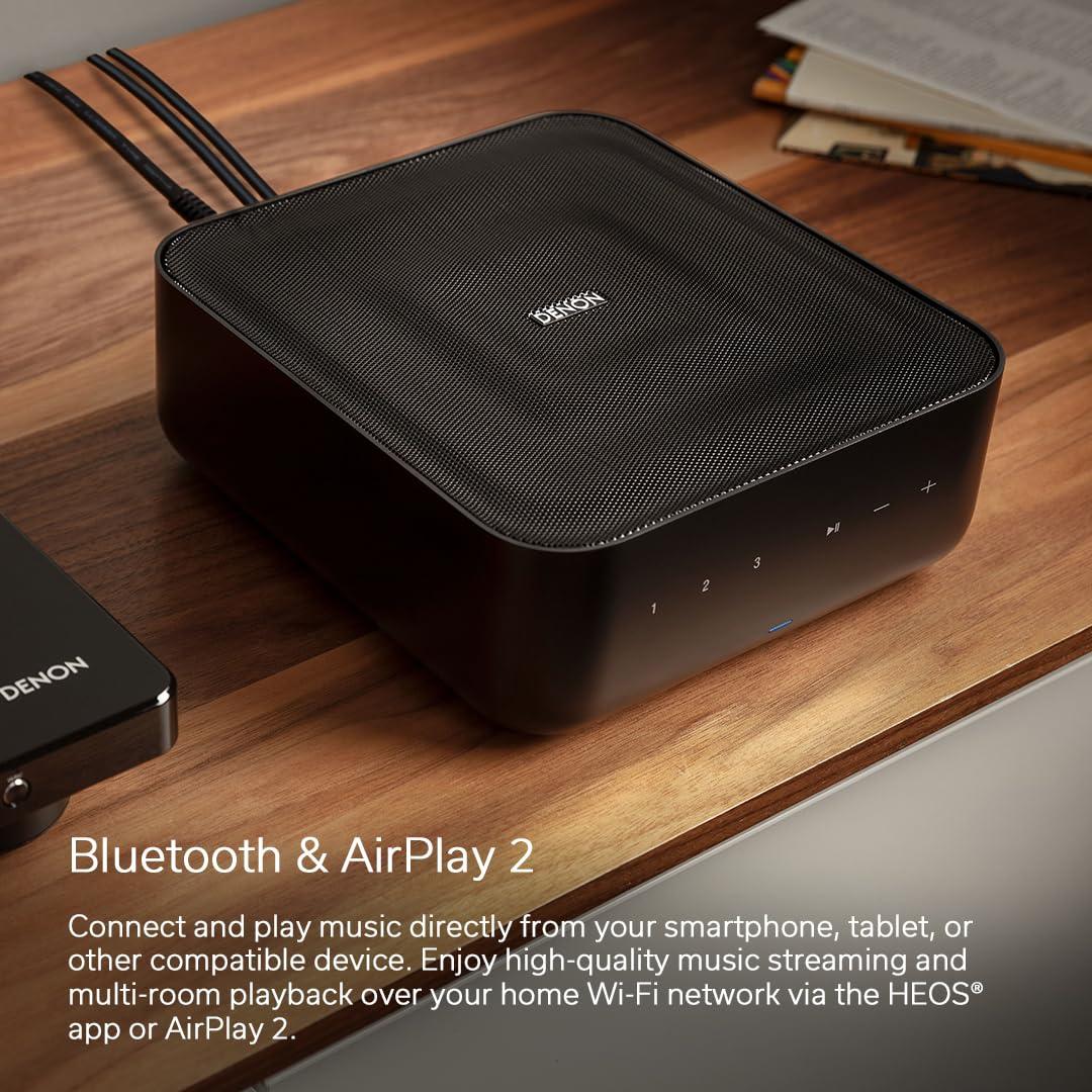 Denon Denon Home Amplifier (100W x 2), Compact Stereo Amplifier with HEOS Built-in, High-Res Audio, Dolby Digital Plus Decoding, Wireless Music Streaming via Wi-Fi, AirPlay 2, and Bluetooth
