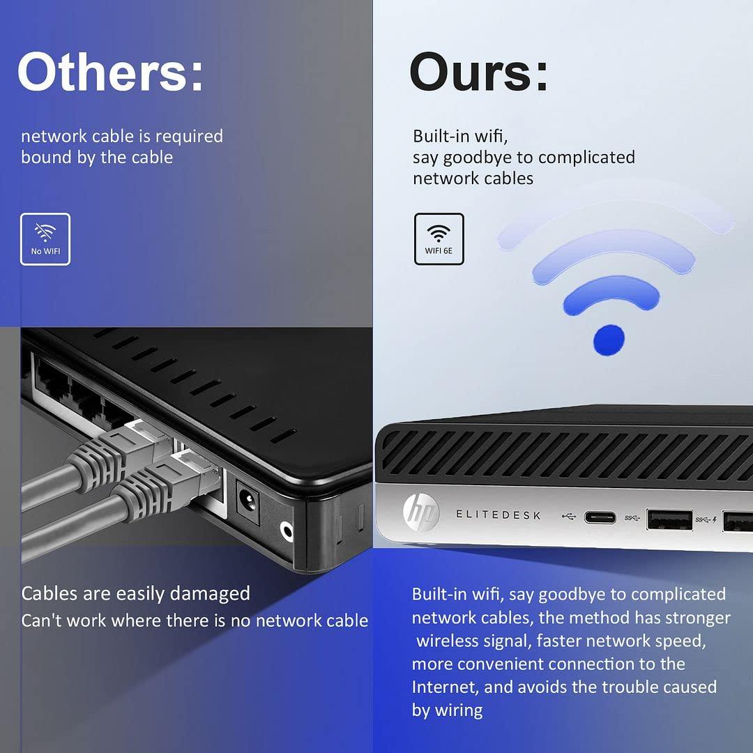 HP HP Micro PC EliteDesk 800 G4 Windows 11 Tiny Desktop,i3 Quad-Core Mini Business Computers 16GB Ram 256GB NVMe M.2 SSD,WiFi,BT,HDMI,DP,USB-C,4K Support,Wireless K&M + TJJ Mouse PAD (Renewed)