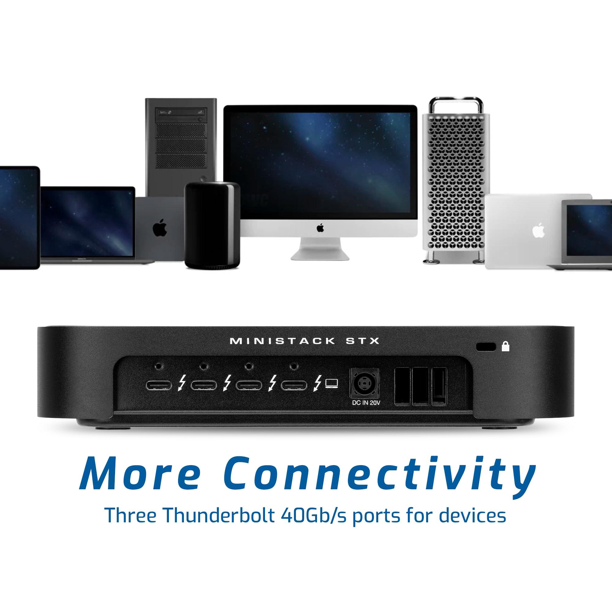 OWC OWC 20TB (20.0TB HDD 7200 RPM Drive) miniStack STX, Upgradeable,Stackable Expansion Solution and Thunderbolt Hub/Mini Dock for Mac Studio, Mac mini and Other Devices. Matte Black