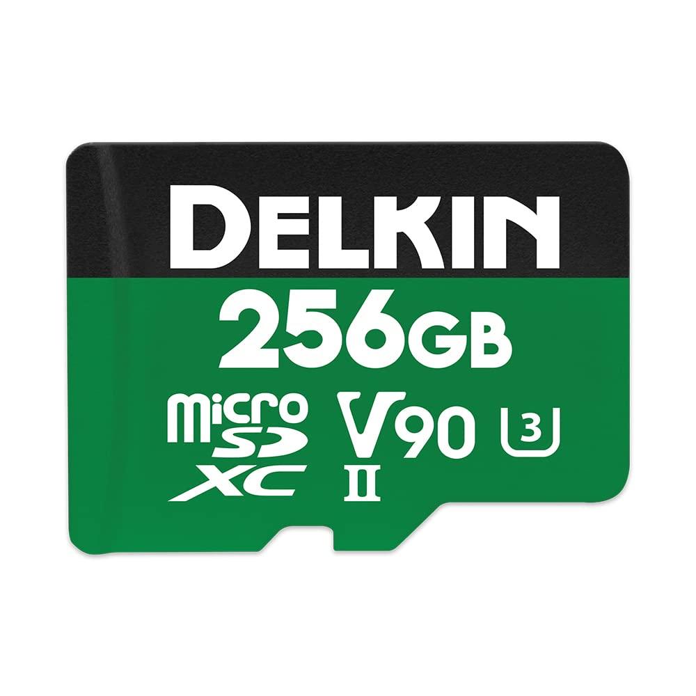 Delkin Devices Delkin Devices Power 256GB MicroSD UHS-II (V90) - 300MB/s Read, 250MB/s Write | for 8K, 4K, HDR, and 360 Video | High-Performance for Cameras