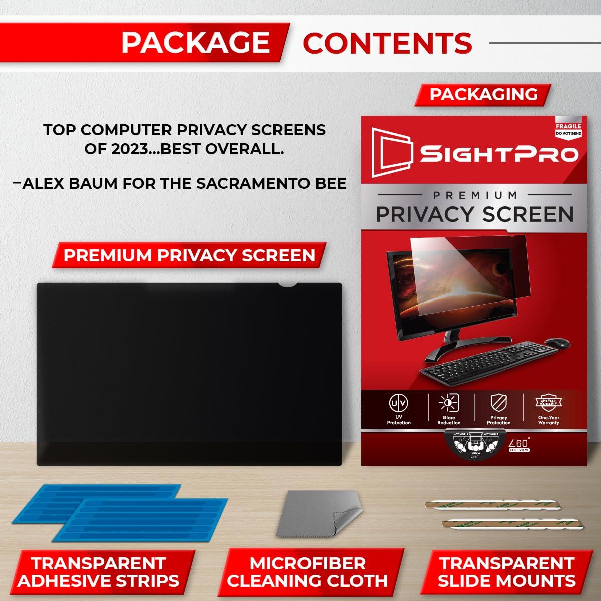 SightPro SightPro 22 Inch 16:10 Computer Privacy Screen Filter for Monitor - Privacy Shield and Anti-Glare Protector