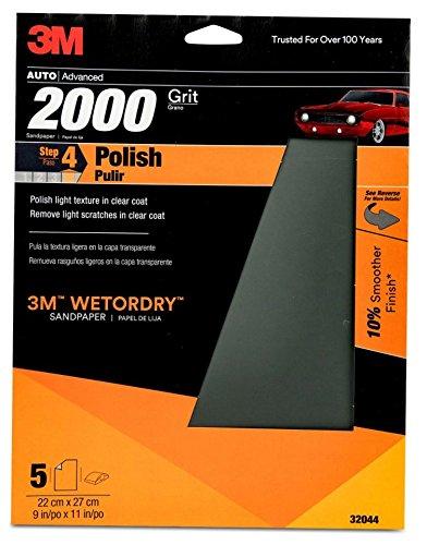 3M 3M Wetordry Sandpaper, 32044, 2000 Grit, 9 in x 11 in, 5 per Pack, 20per case