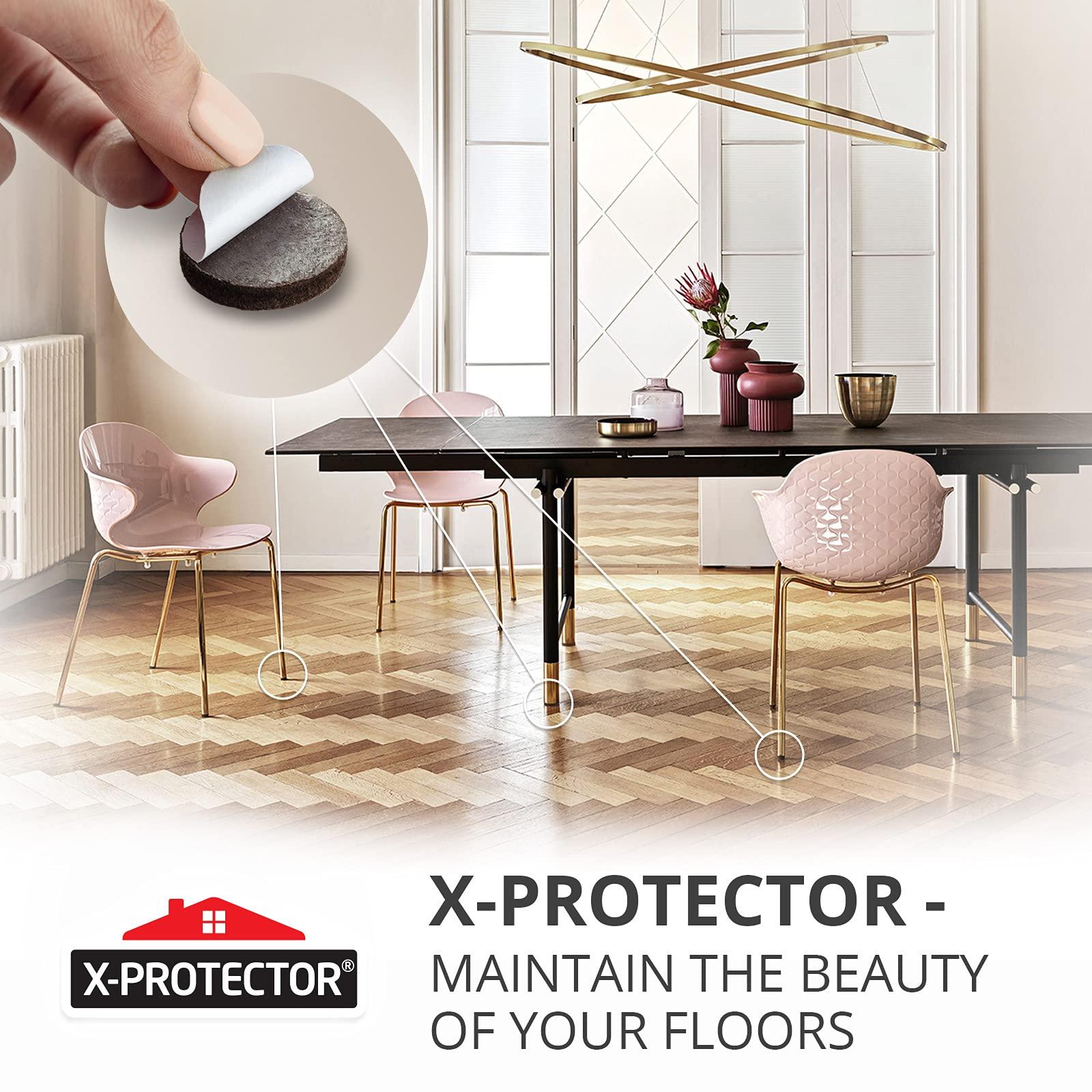X-Protector Felt Furniture Pads X-PROTECTOR 181 PCS Premium Furniture Pads - Felt Pads Furniture Feet Best Wood Floor Protectors - Protect Your Hardwood & Laminate Flooring!
