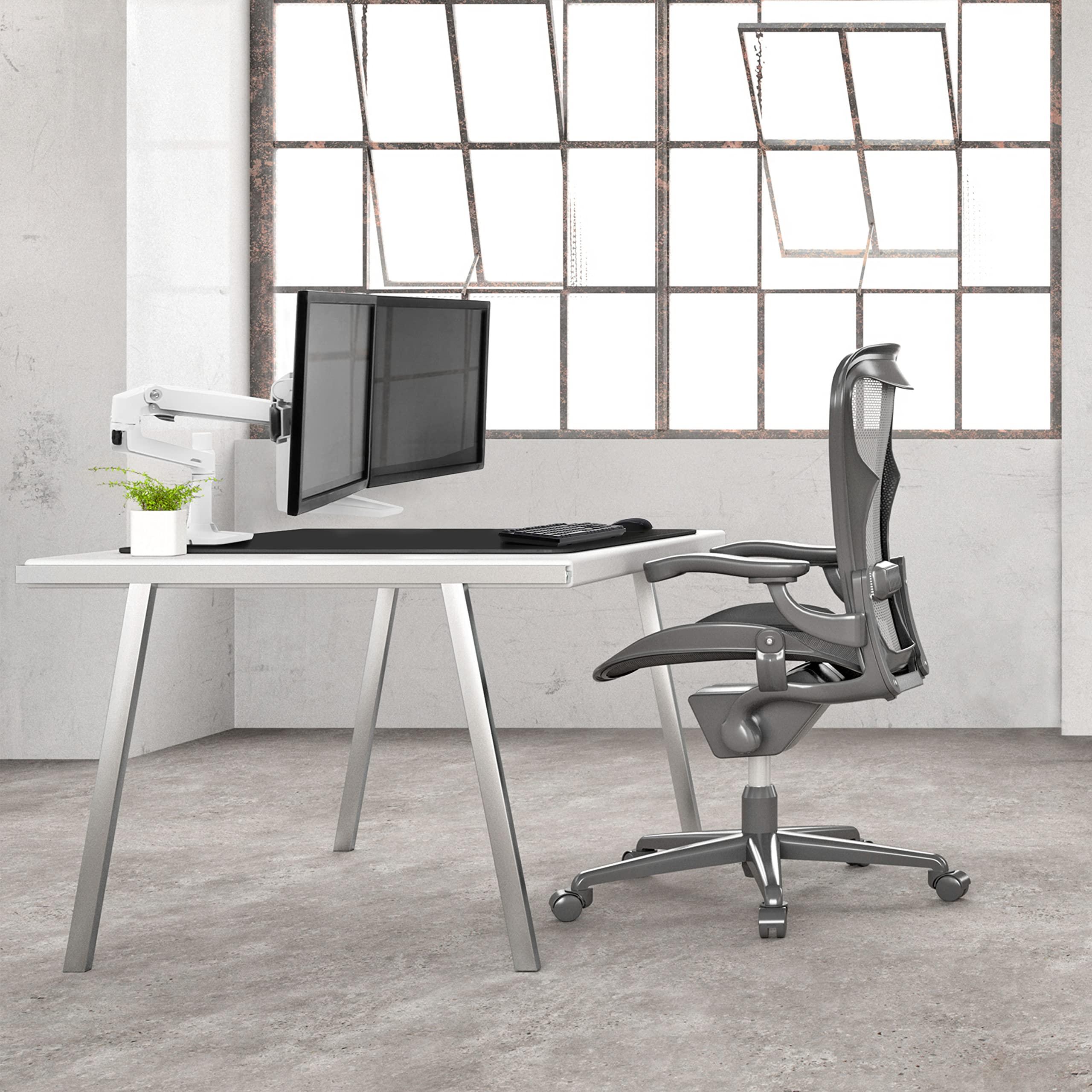 Ergotron Ergotron LX Dual Direct Monitor Arm, VESA Desk Mount for 2 Monitors Up to 25 Inches, 2 to 11 lbs Each Under Mount C-Clamp, White