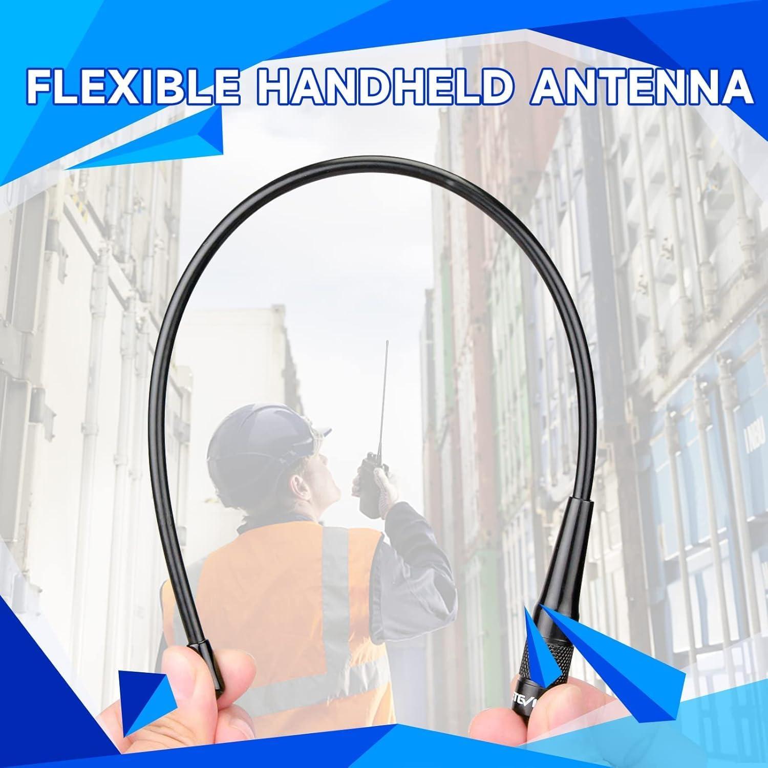 Retevis Retevis RT86 Walkie Talkies(4 Pack) Bundle with Antenna(4 Pack) Long Range, 2 Way Radio with Shoulder Mic, Heavy Duty Two Way Radios Rechargeable, Handheld, High Power, 2600mAh