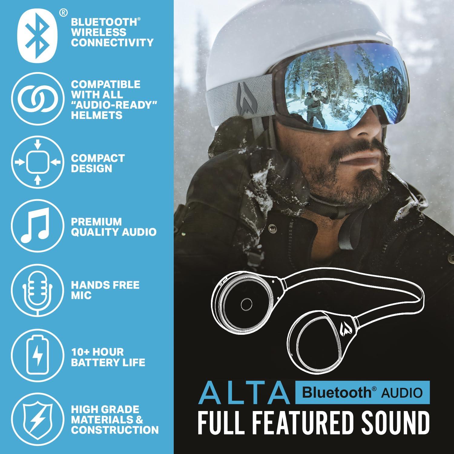 Wildhorn Outfitters Wildhorn Alta Wireless Bluetooth, Drop-in Headphones - HD Speakers Compatible Any Audio Ready Ski/Snowboard Helmet Headphones. Glove Friendly Controls, Microphone for Hands-Free Calls