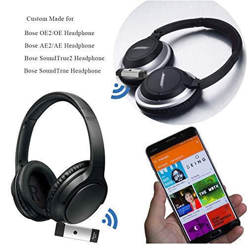 Airfrex Airfrex Wireless Bluetooth Adapter for Bose SoundTrue 2 and SoundTrue Around-Ear II (AE2) and OE2 (OE2), Bose Soundtrue Replacement Cord Cable Adapter