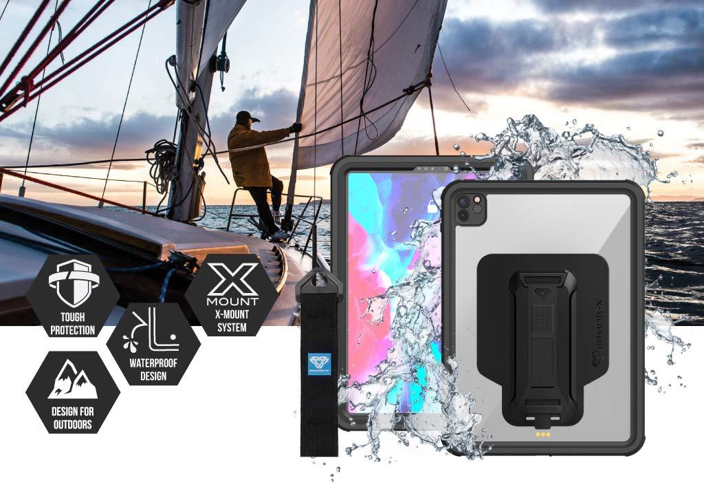 Armor-X iPad Pro 12.9 (4th Gen) 2020 | IP68 Waterproof Case with Handstrap & Kickstand & X-Mount