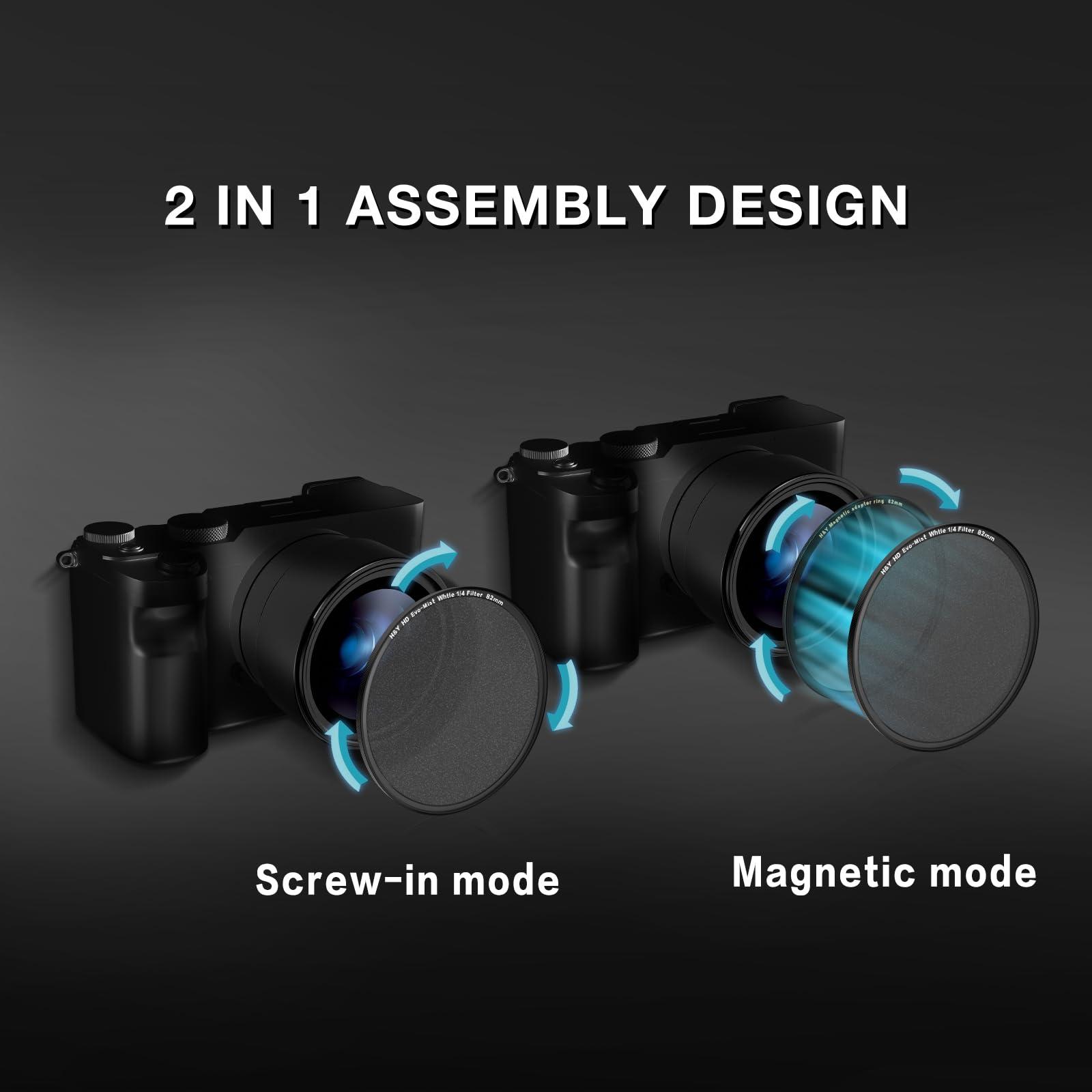 H&Y H&Y 77mm White Mist Filter Lens Filter Mist White 1/4 Diffusion Filter Camera Lens Filter Dreamy Fog Effect with Magnetic Adapter Ring, EVO Series