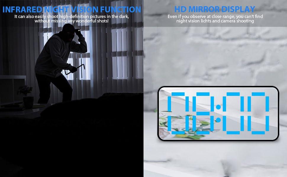 Kestanlora Kestanlora Clock Camera,WiFi HD 1080P Wireless Small Camera with Night Vision Cameras for Home Security Secret Nanny Cam with Video Indoor