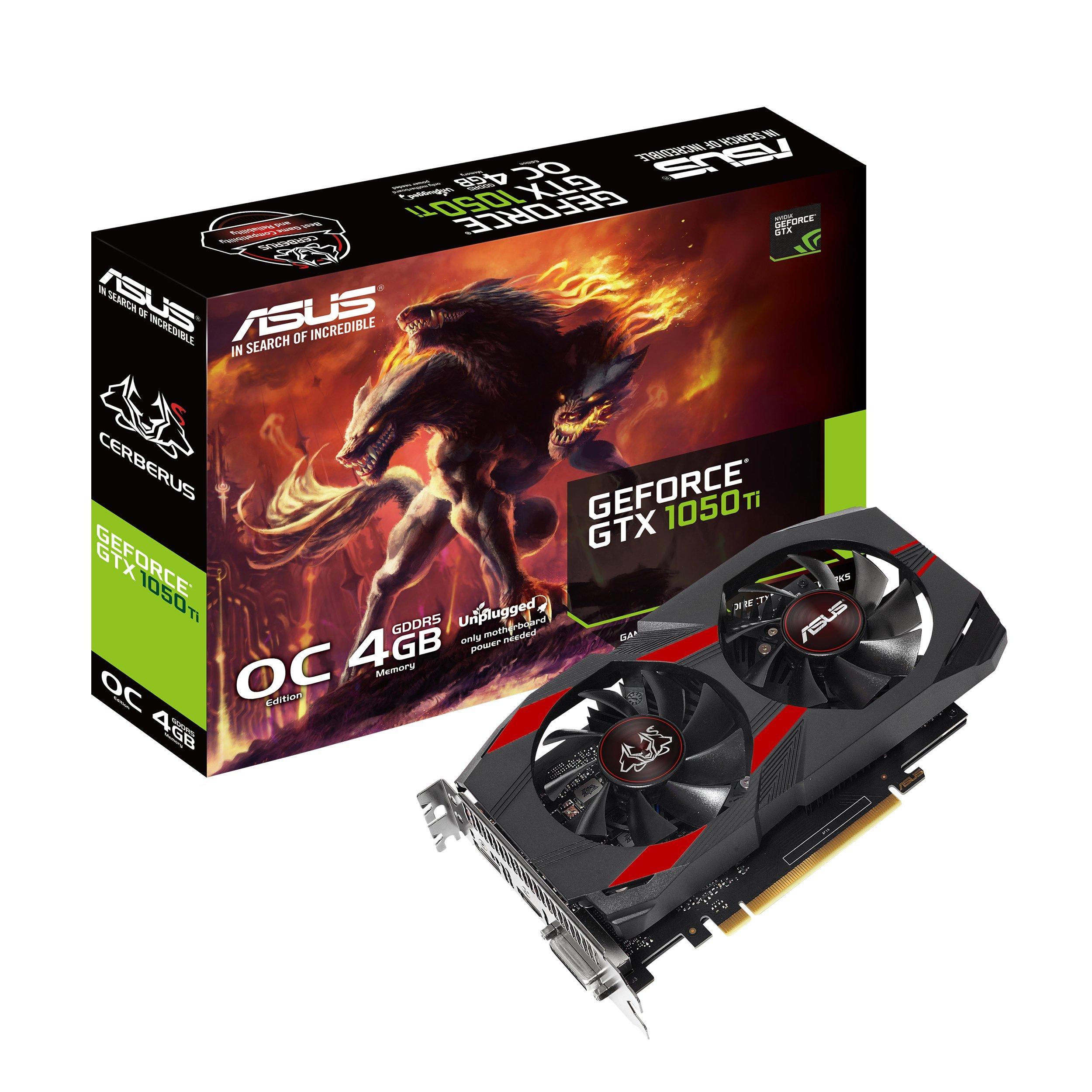 ASUS ASUS Geforce GTX 1050Ti 4GB ROG Strix OC Edition HDMI 2.0 DP 1.4 Gaming Graphics Card (STRIX-GTX1050TI-O4G-GAMING) Graphic Cards (Renewed)