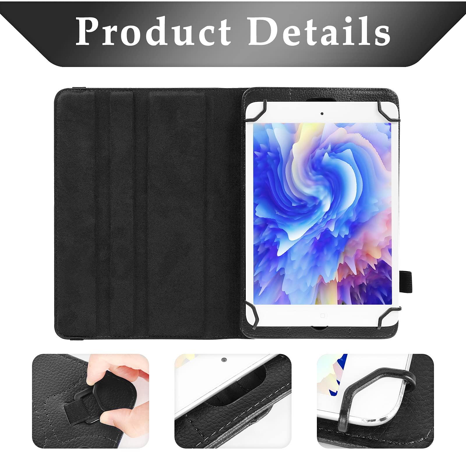 UrbanX UrbanX 7\"-8\" Inch Universal Tablet Case, Protective Cover Stand Folio Case for alcatel Pop 7 7 8 Inch, with 360 Degree Rotatable Kickstand, Multiple Viewing Angles and Stylus Holder