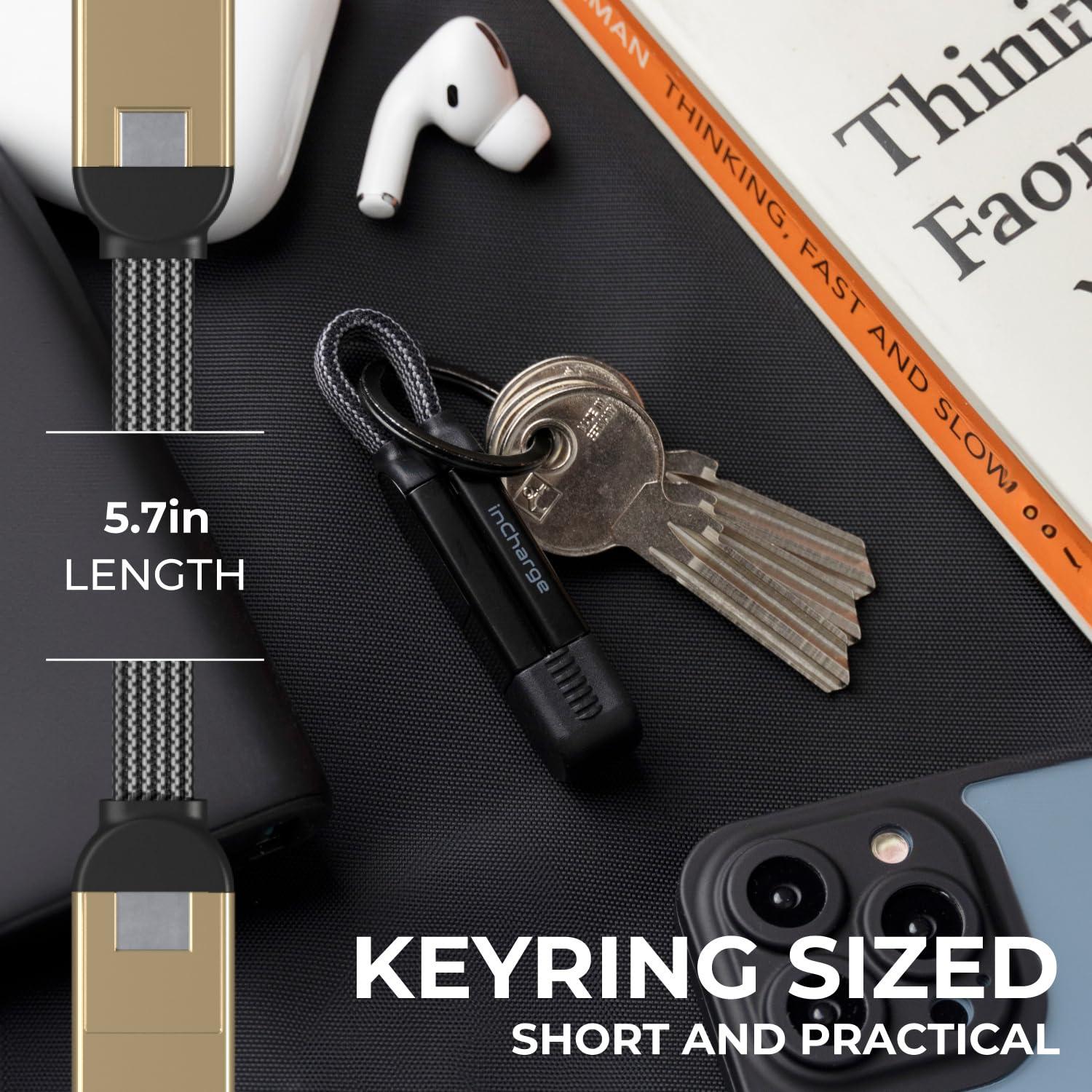 Rolling Square Rolling Square inCharge X, Multi Charging Cable, Portable Keychain Charger Cable, 6-in-1 with 100W Ultra-Fast Charging Power, Saturn Gold, Multi Charger