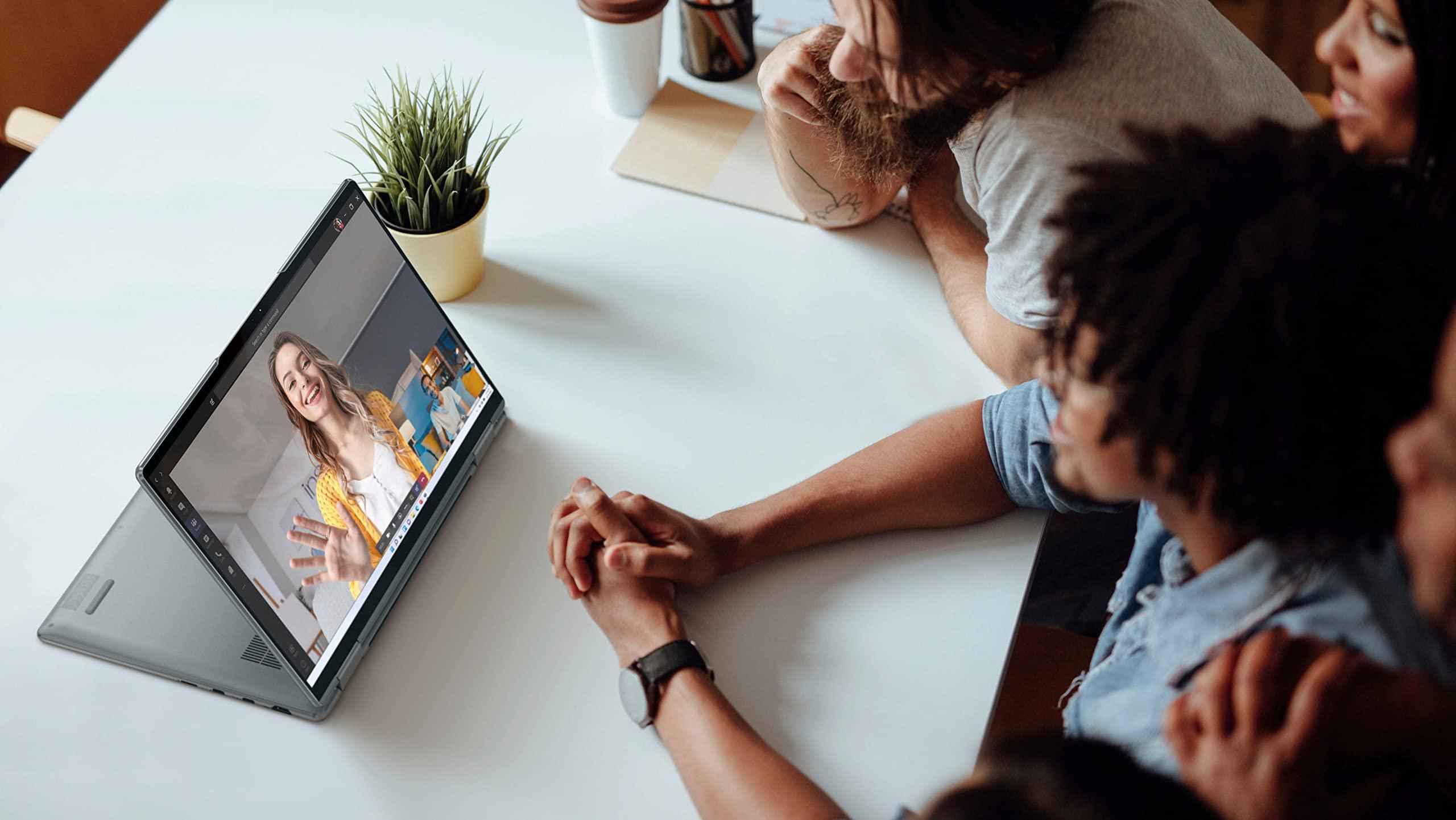 Lenovo Lenovo ENOVO Yoga 7i 2-in-1 Laptop 14\'\' 2.2K Touchscreen12th Core i7-1255U Iris Xe Graphics 16GB RAM 1TB SSD WI-FI 6E Thunderbolt 4 Backlit KB w/ FP Windows 11 Pro RATZK 32GB USB, Stone Blue, (82QE)