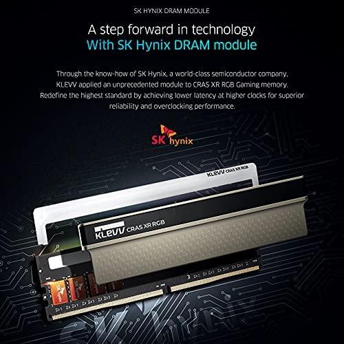 KLEVV KLEVV CRAS XR RGB DDR4 16GB (2x8GB) 3600MHz CL18 1.35V Gaming Desktop Ram Memory SK Hynix Chip XMP 2.0 Ready (KD48GU880-36A180Z)