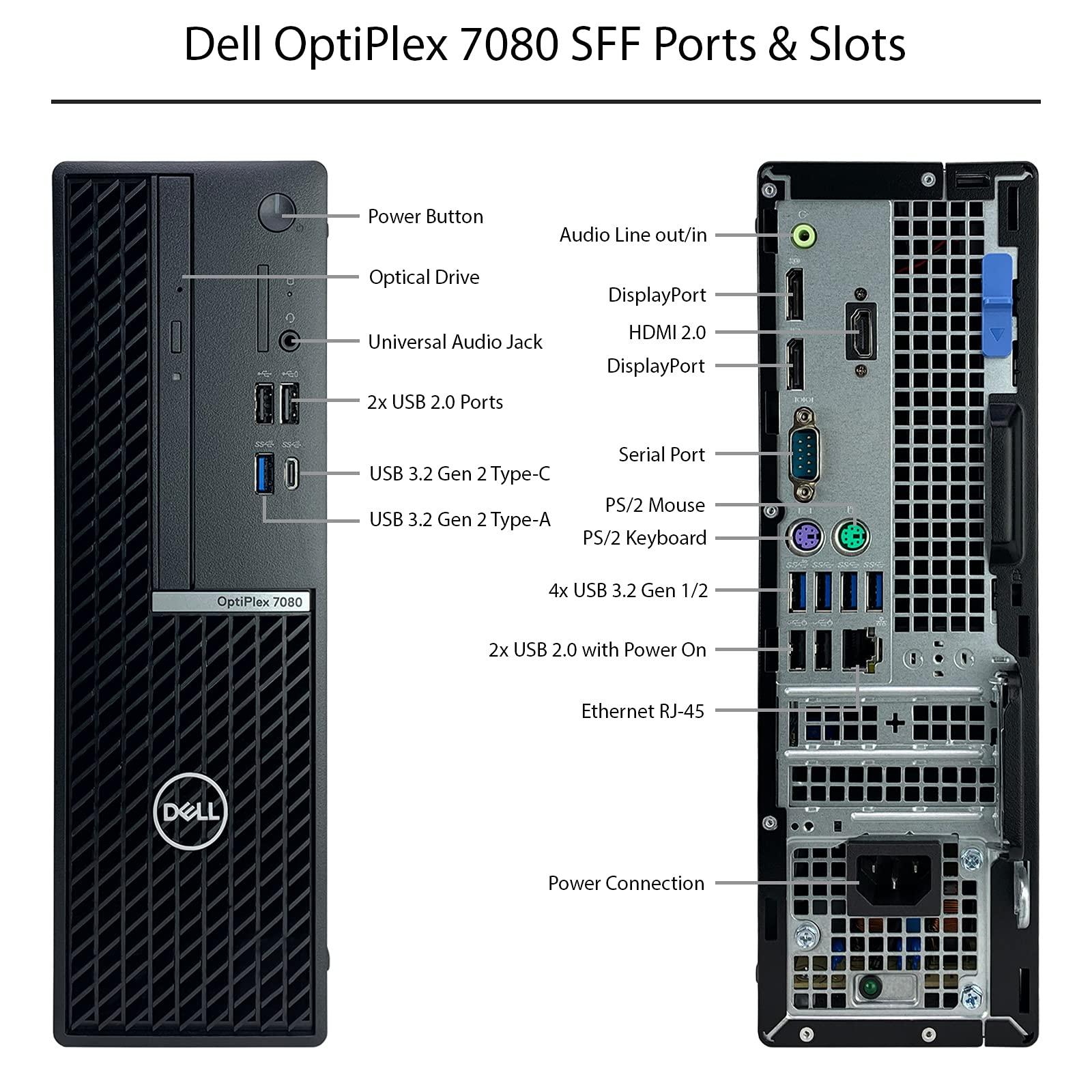 Dell Dell OptiPlex 7080 SFF Small Form Factor Desktop Computer - 10th Gen Intel Core i7-10700 8-Core up to 4.80 GHz CPU, 16GB RAM, 256GB SSD + 6TB HDD, Intel UHD Graphics 630, DVD Writer, Windows 10 Pro